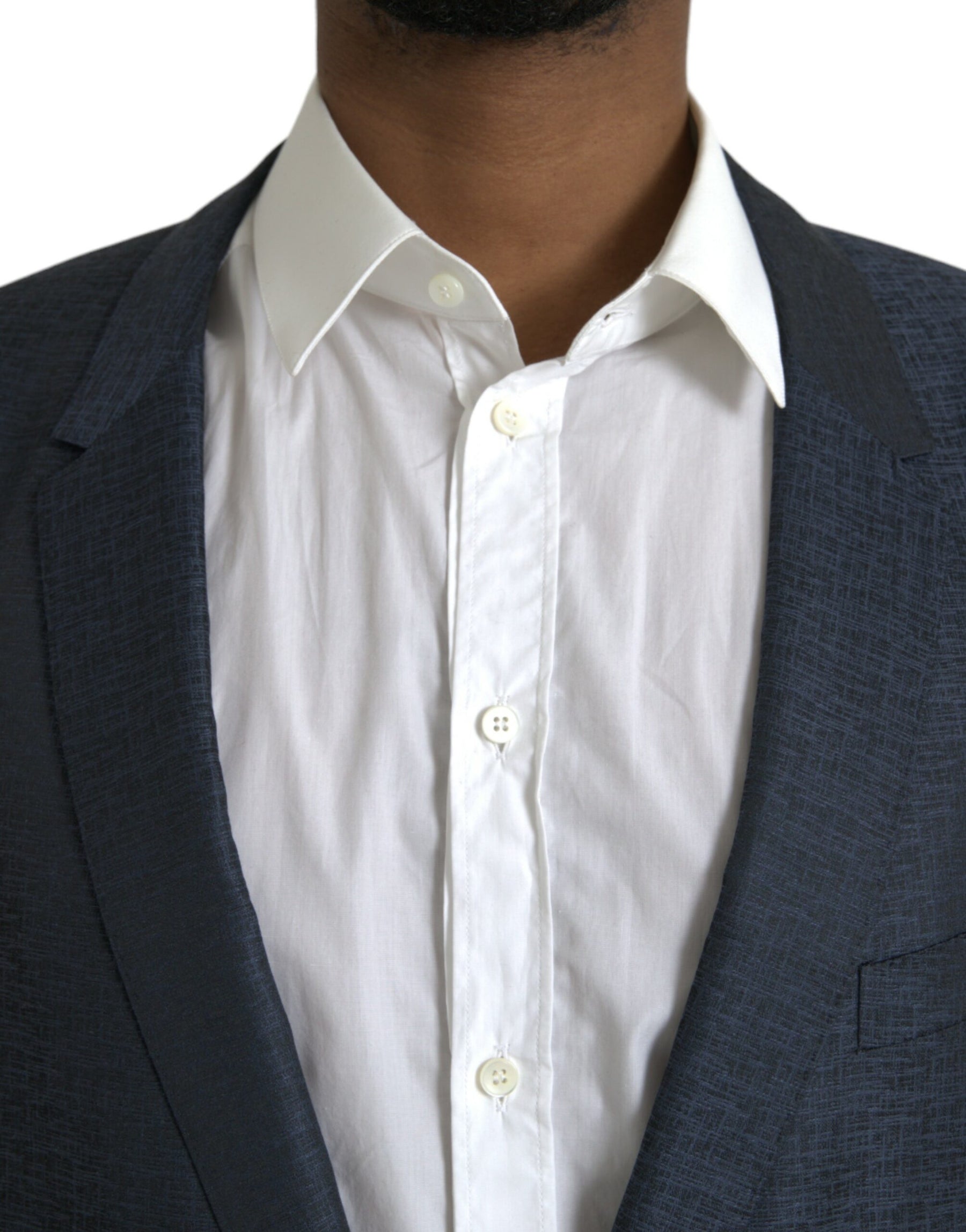 Dolce & Gabbana Blue Wool GOLD Single Breasted Coat Blazer | Regal Royce