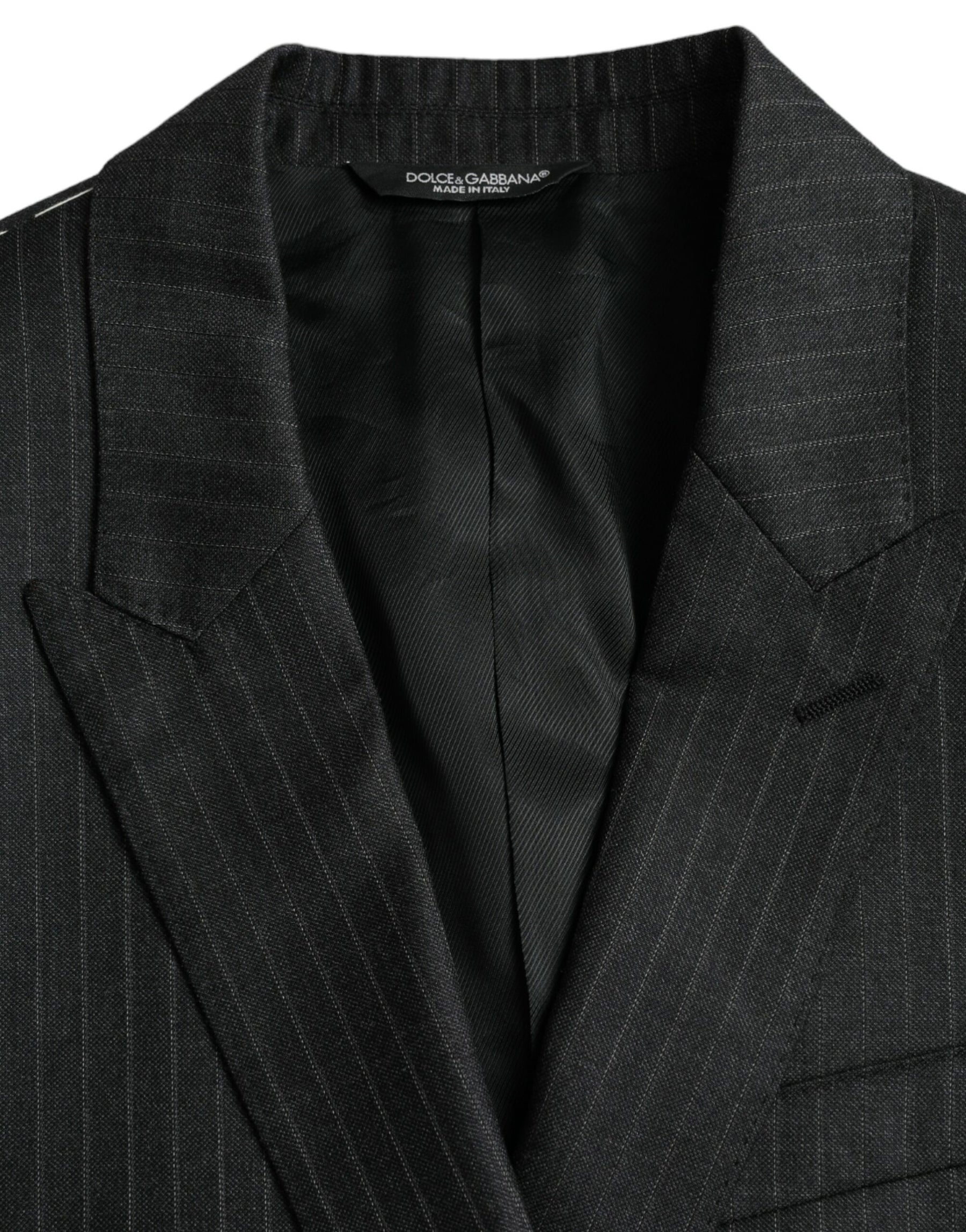 Dolce & Gabbana Black Stripe MARTINI Single Breasted Coat Blazer | Regal Royce
