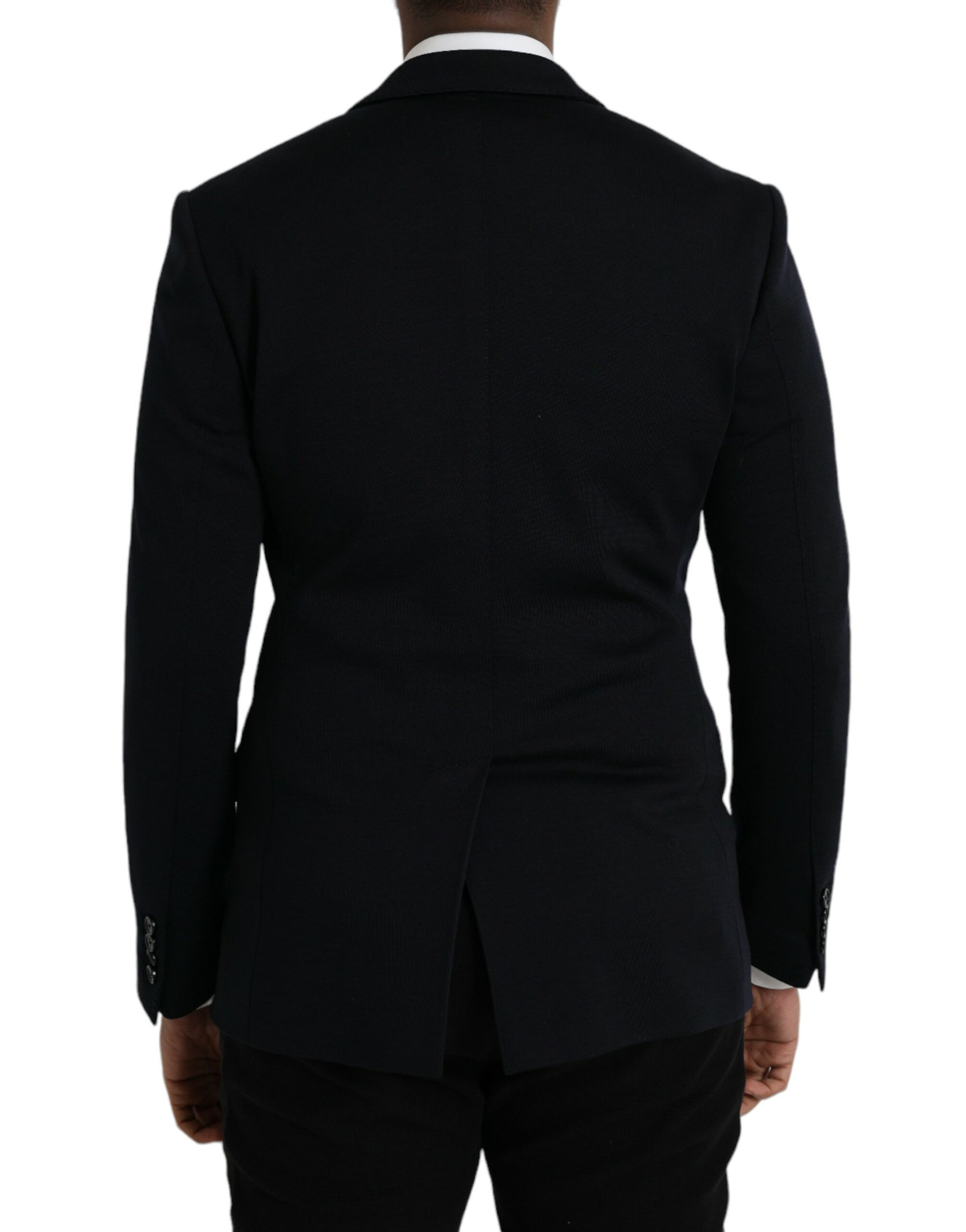 Dolce & Gabbana Black Wool Notch Single Breasted Coat Blazer | Regal Royce