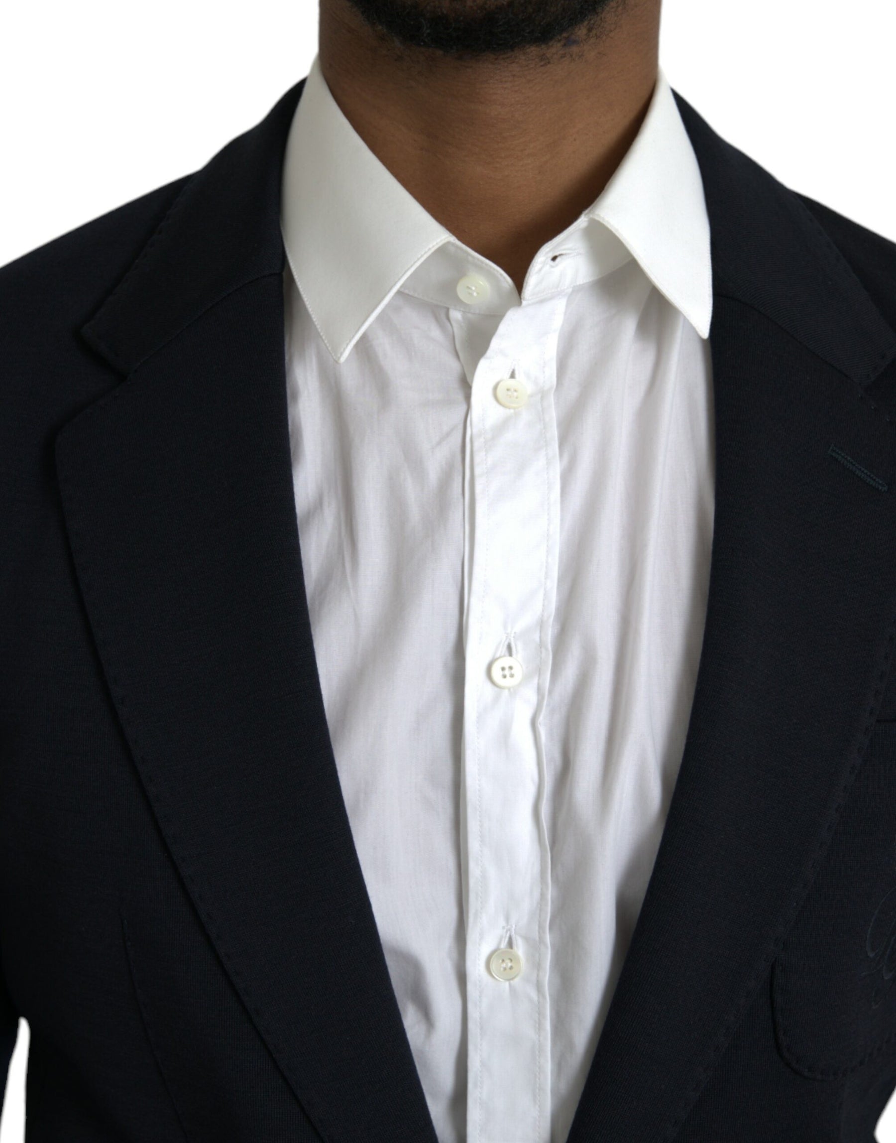 Dolce & Gabbana Black Wool Notch Single Breasted Coat Blazer | Regal Royce