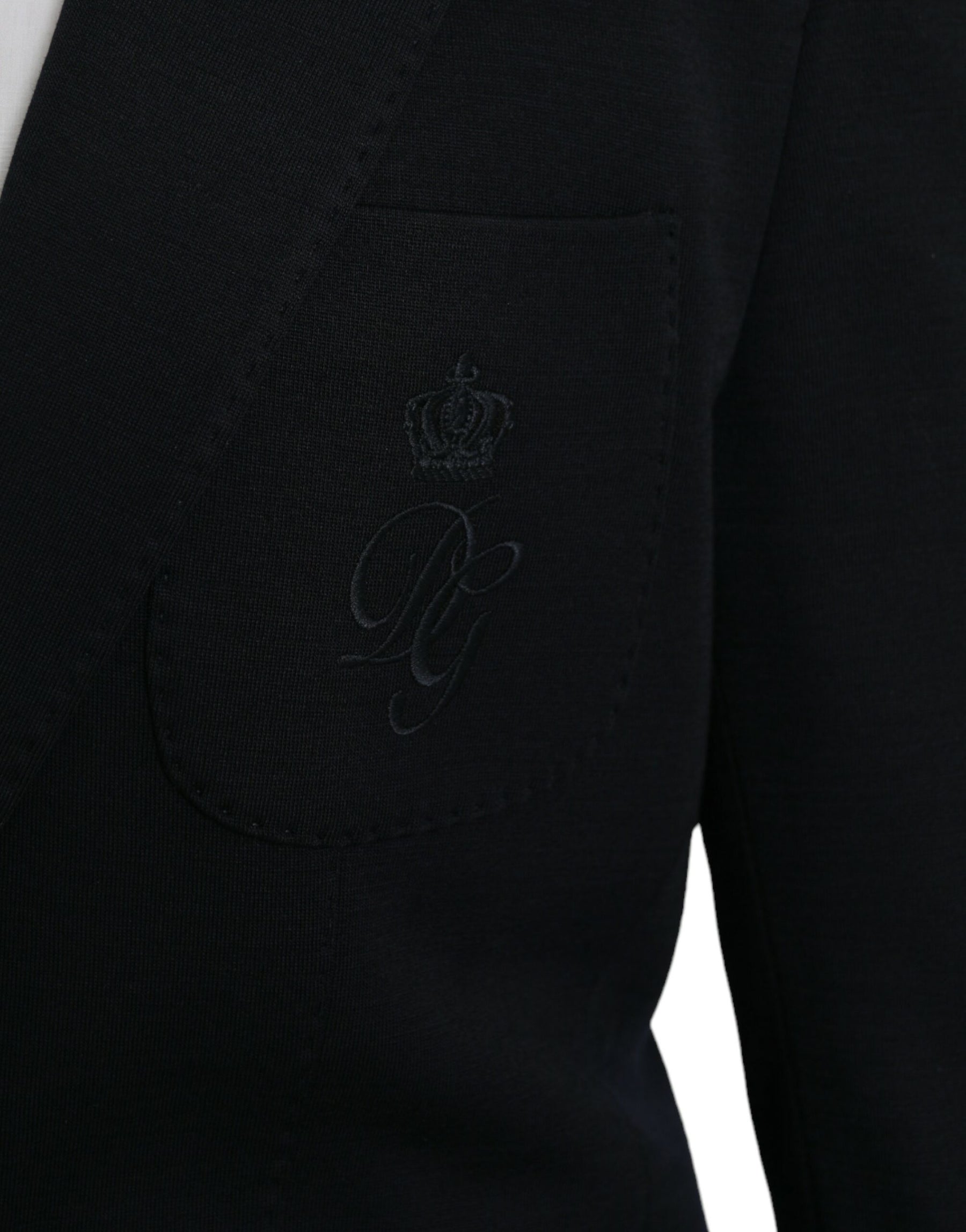 Dolce & Gabbana Black Wool Notch Single Breasted Coat Blazer | Regal Royce