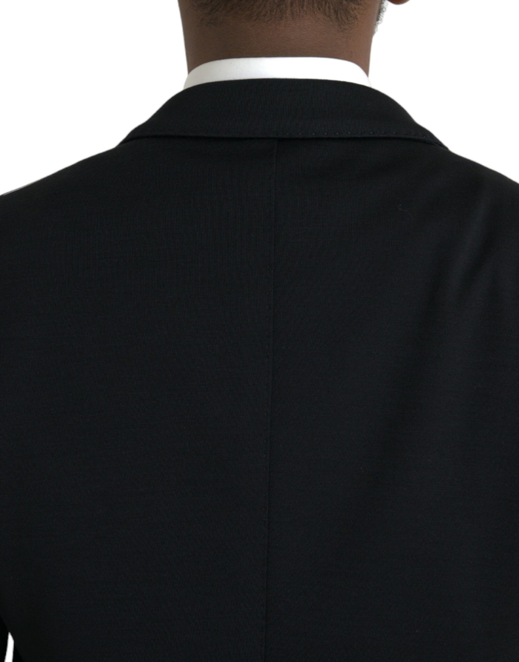Dolce & Gabbana Black Wool Notch Single Breasted Coat Blazer | Regal Royce