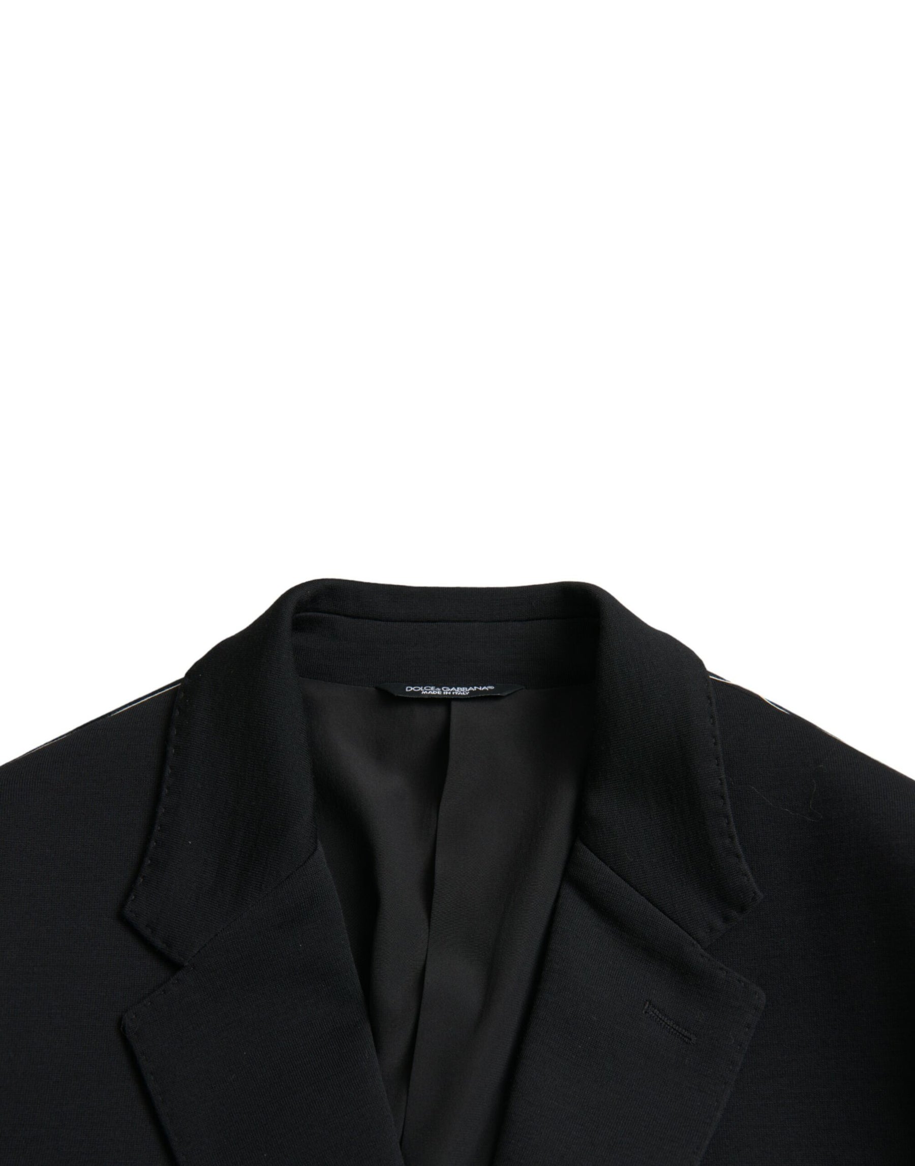 Dolce & Gabbana Black Wool Notch Single Breasted Coat Blazer | Regal Royce