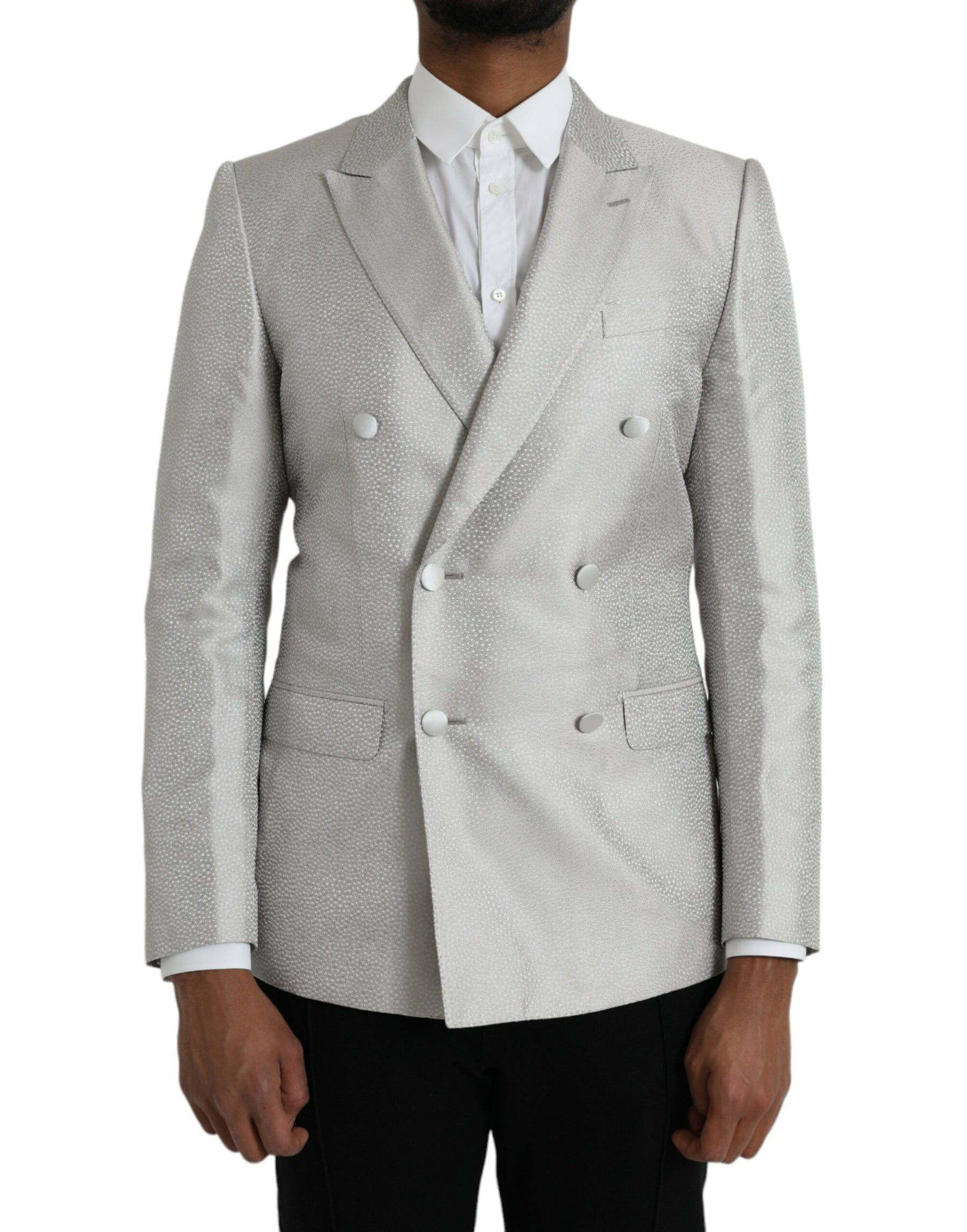 Dolce & Gabbana Off White MARTINI Double Breasted Coat Blazer | Regal Royce