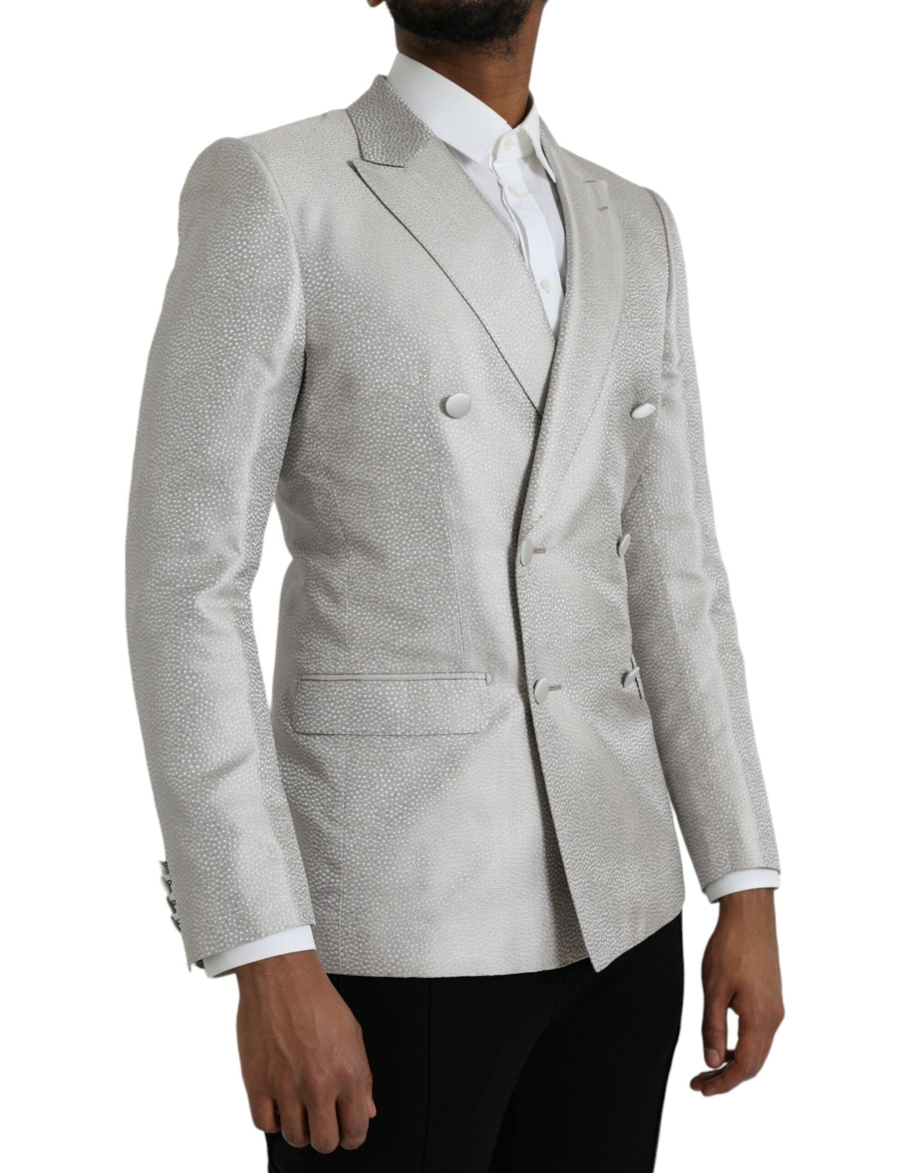 Dolce & Gabbana Off White MARTINI Double Breasted Coat Blazer | Regal Royce