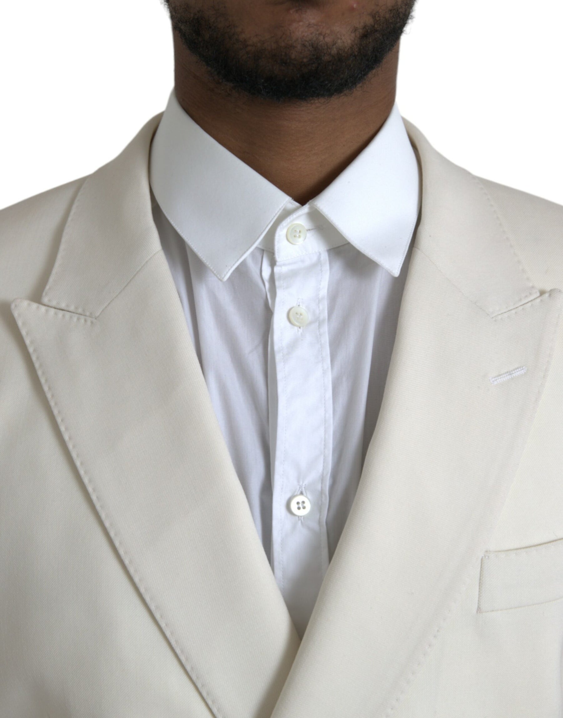 Dolce & Gabbana White Wool MARTINI Double Breasted Blazer | Regal Royce