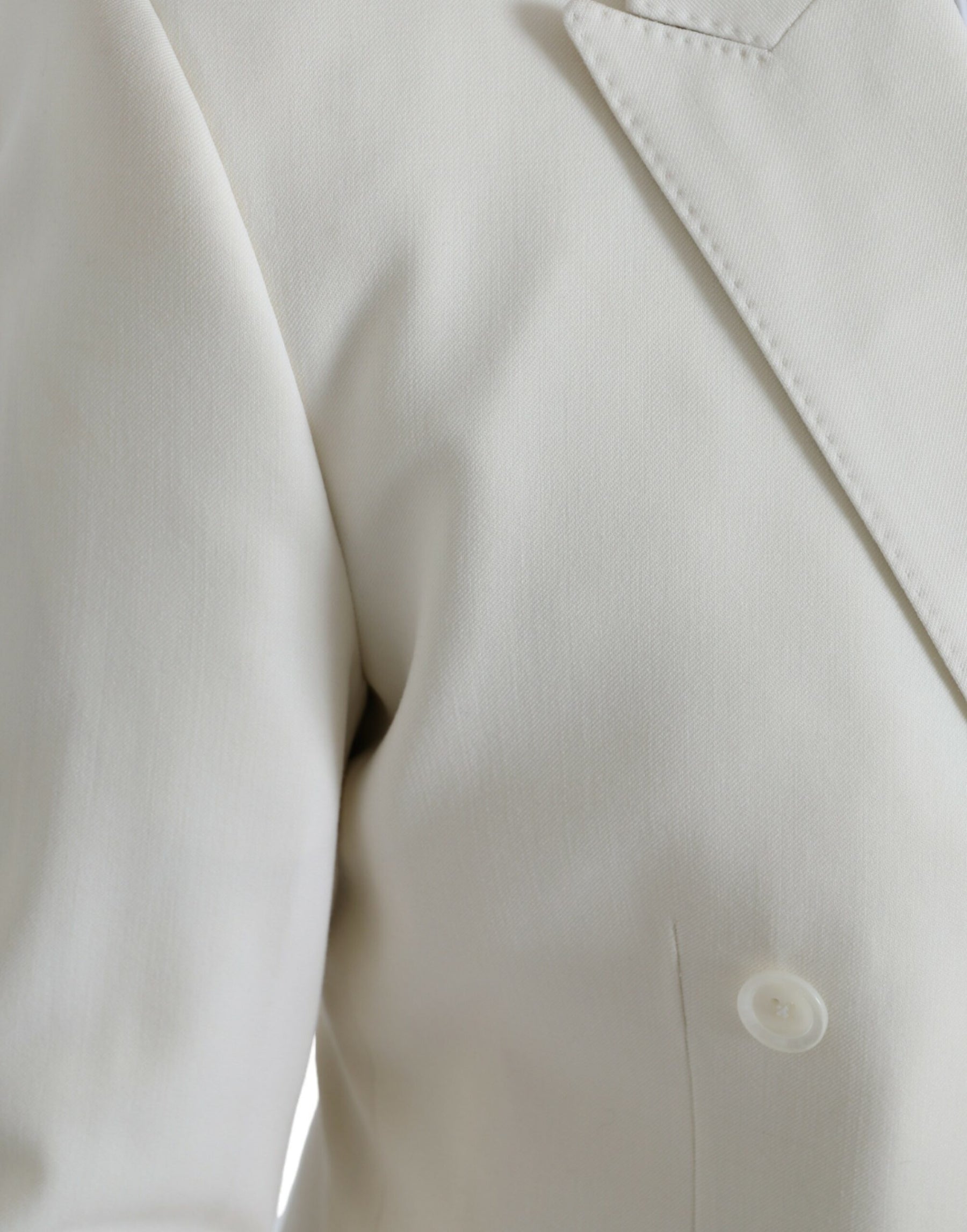 Dolce & Gabbana White Wool MARTINI Double Breasted Blazer | Regal Royce
