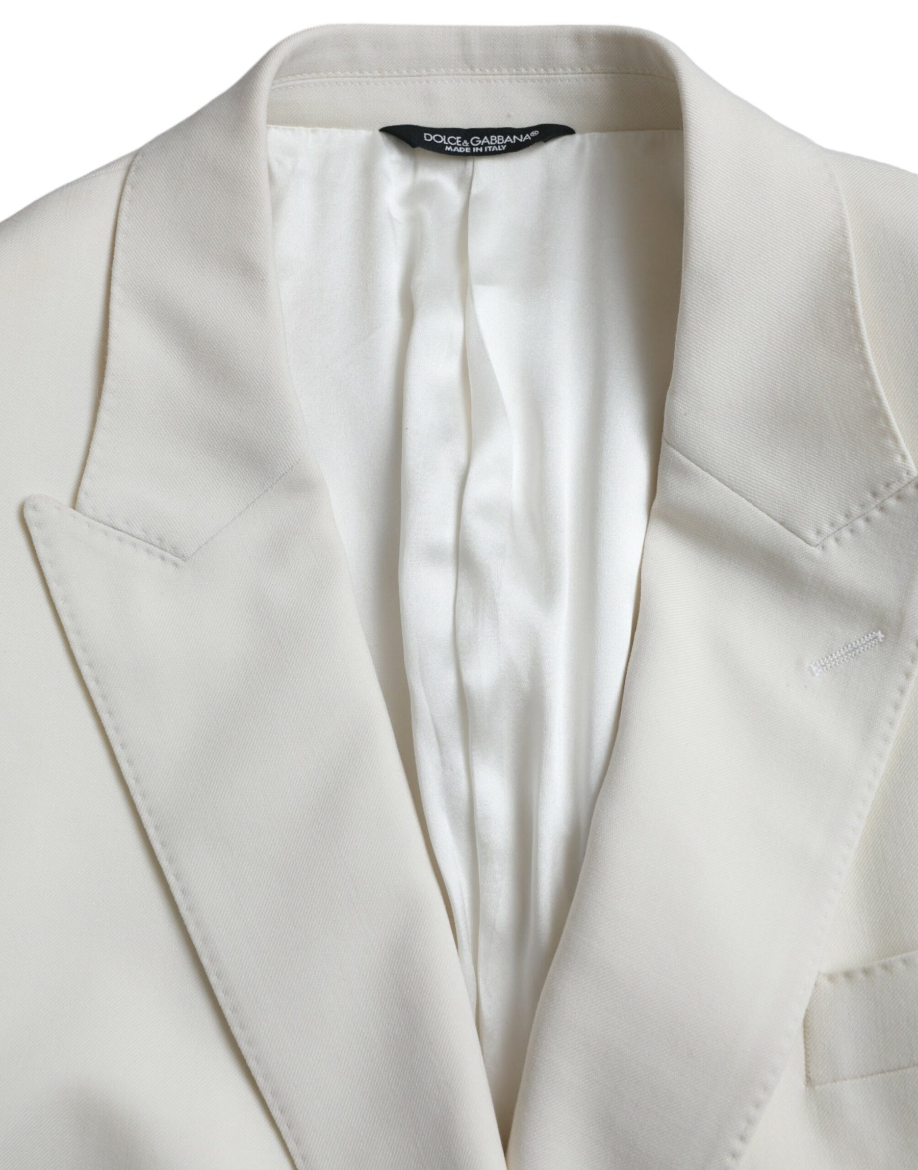 Dolce & Gabbana White Wool MARTINI Double Breasted Blazer | Regal Royce