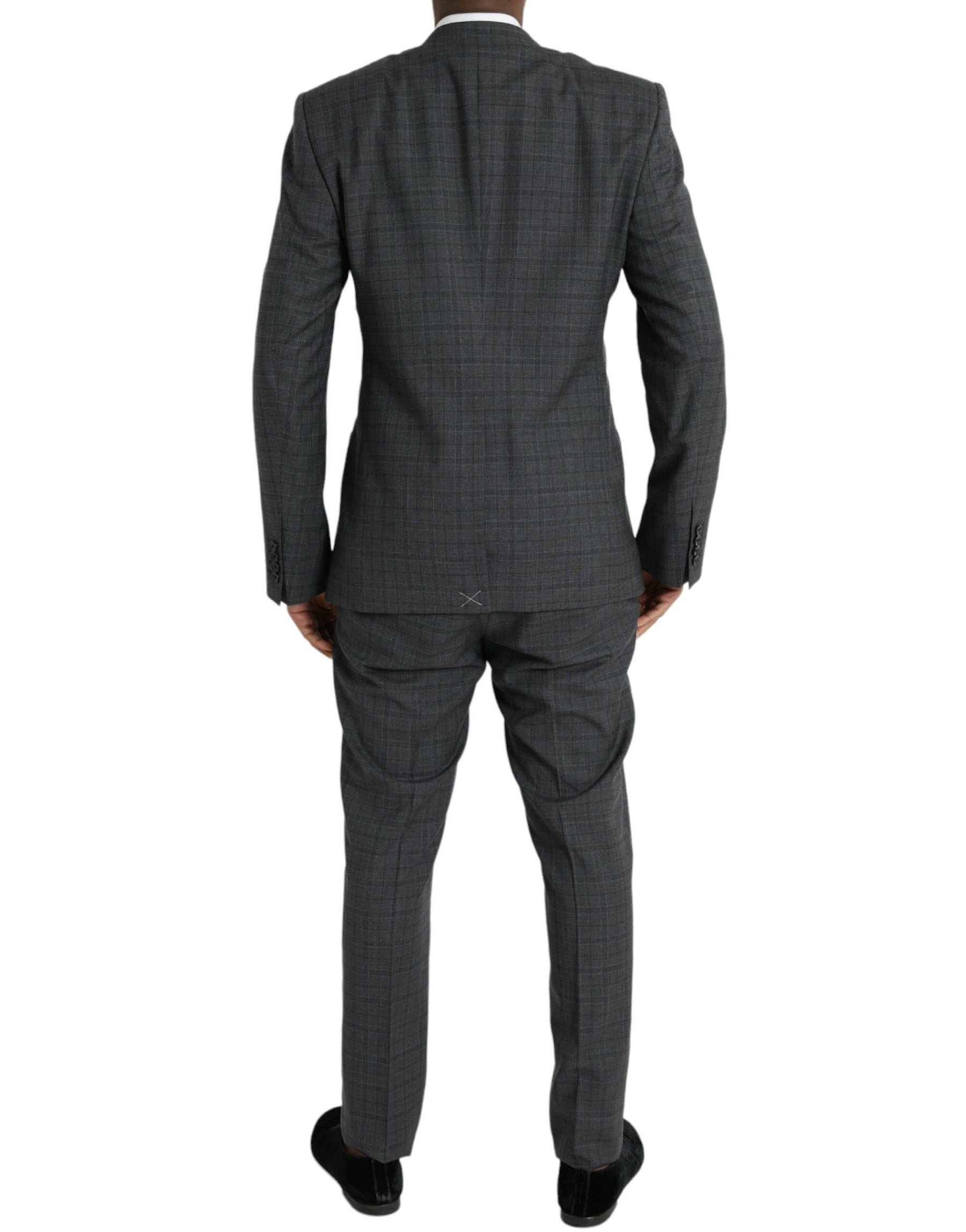 Dolce & Gabbana Gray Plaid Wool MARTINI Formal 2 Piece Suit | Regal Royce