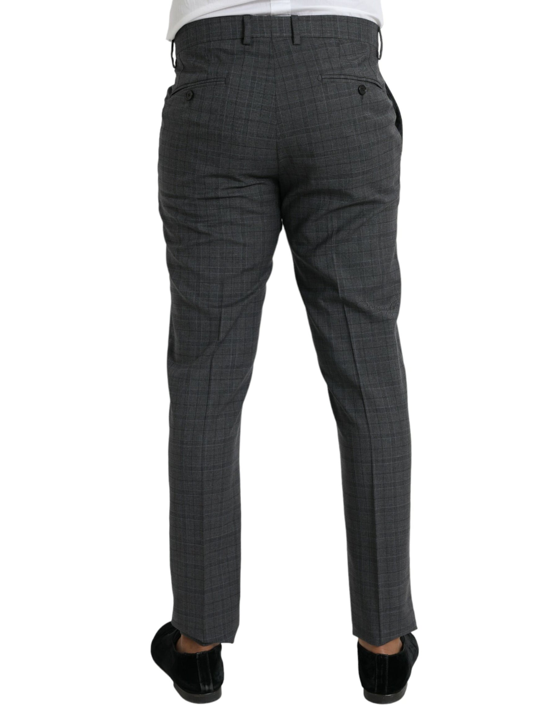 Dolce & Gabbana Gray Plaid Wool MARTINI Formal 2 Piece Suit | Regal Royce