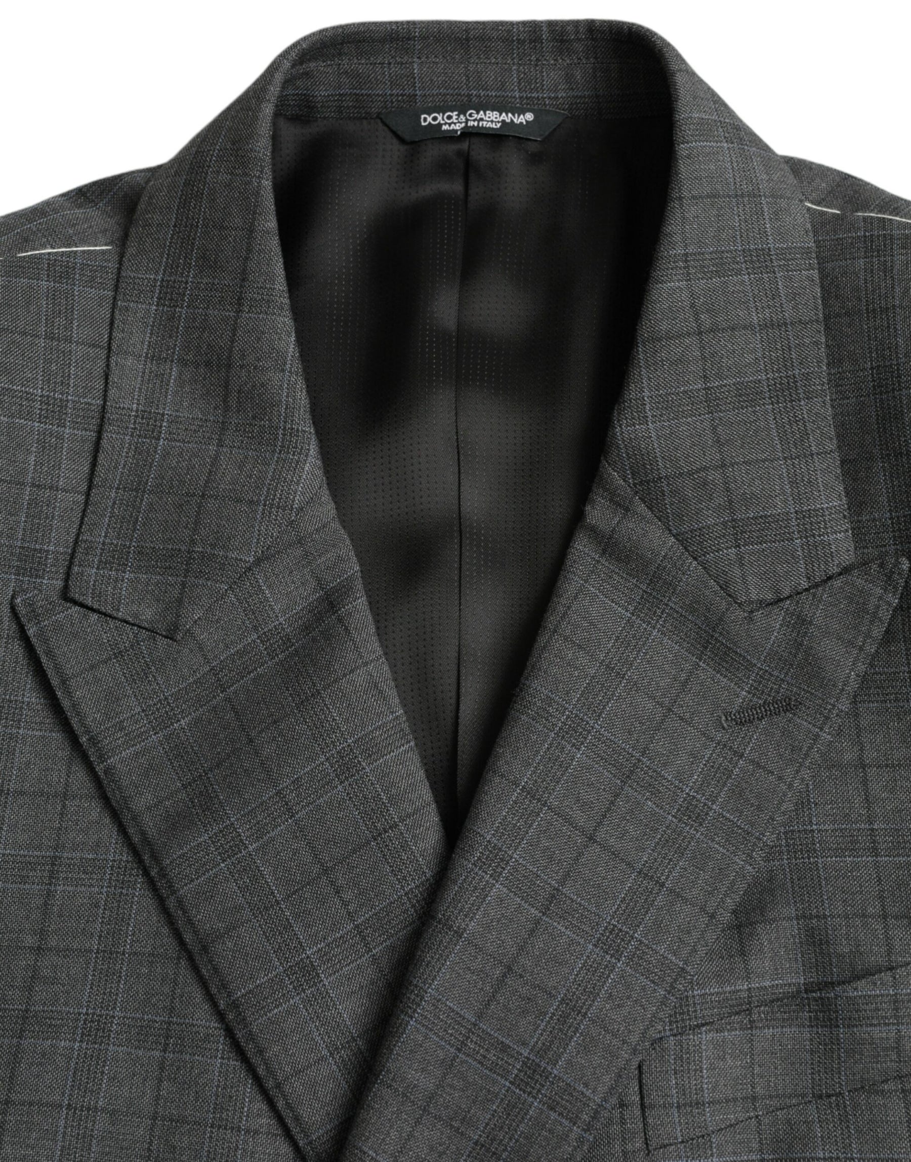 Dolce & Gabbana Gray Plaid Wool MARTINI Formal 2 Piece Suit | Regal Royce