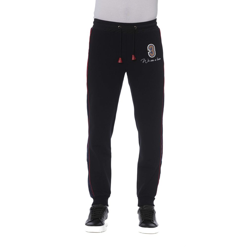 Trussardi Black Cotton Men Sports Pants | Regal Royce