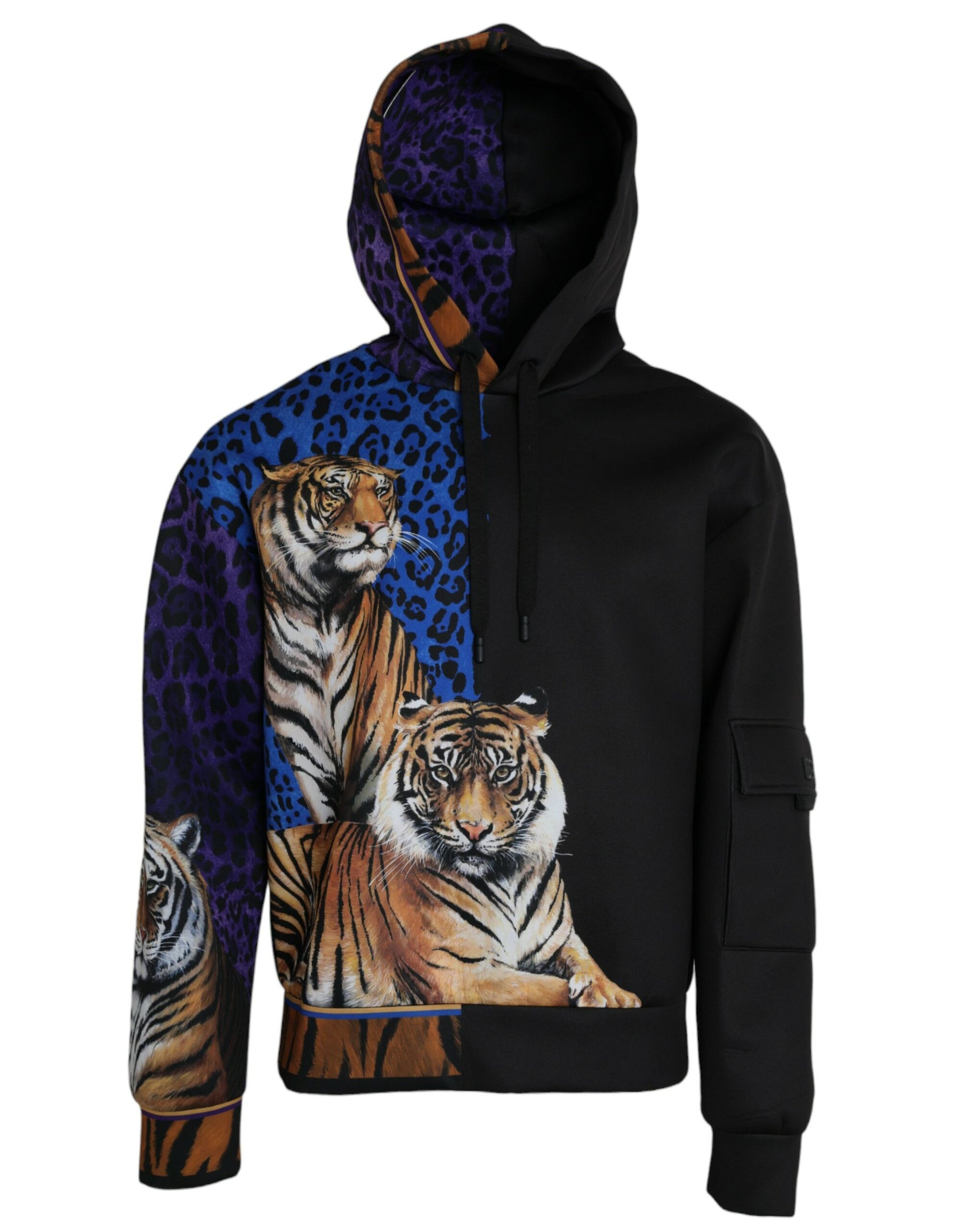 Dolce & Gabbana Multicolor Tiger Hooded Sweatshirt Sweater | Regal Royce