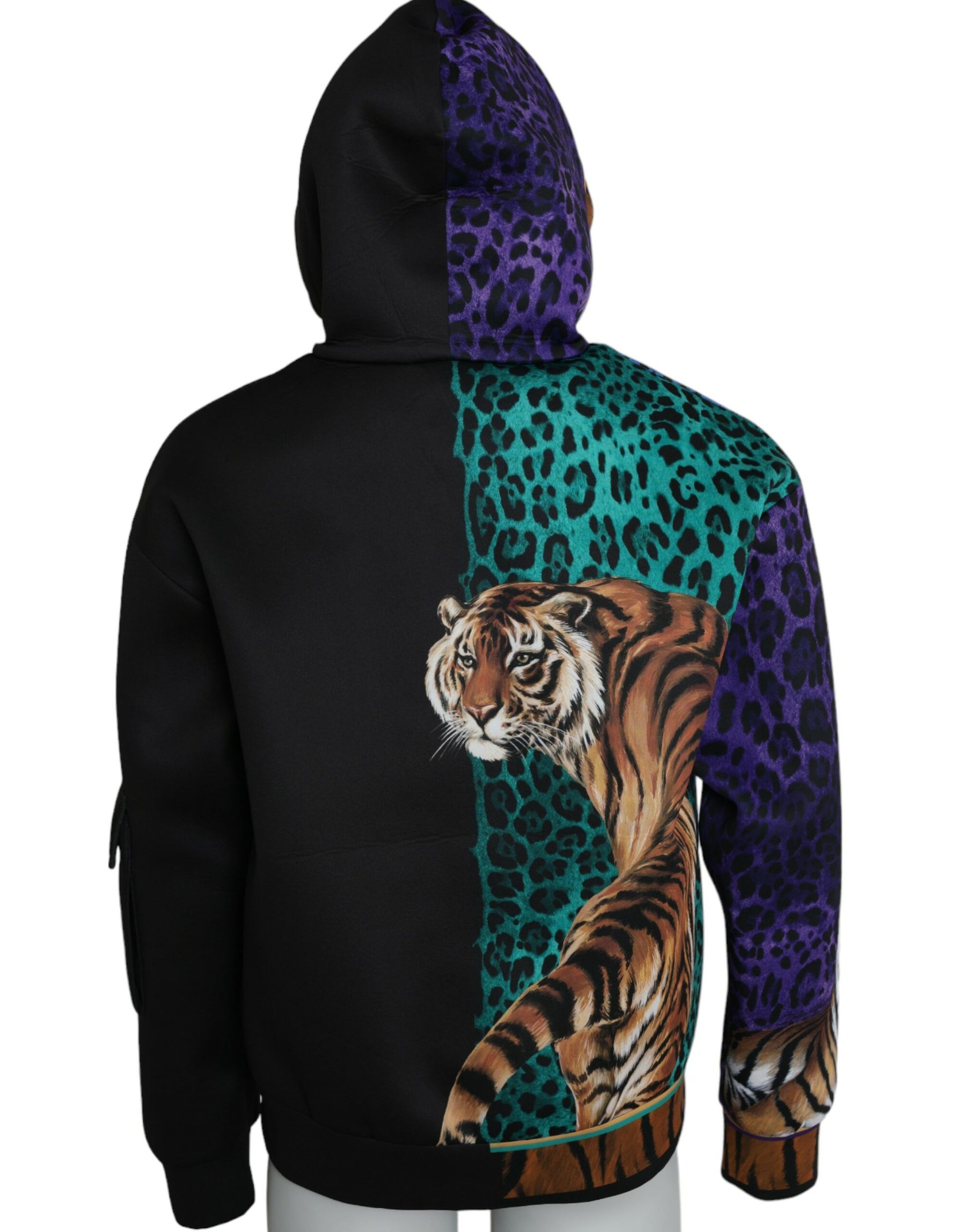 Dolce & Gabbana Multicolor Tiger Hooded Sweatshirt Sweater | Regal Royce