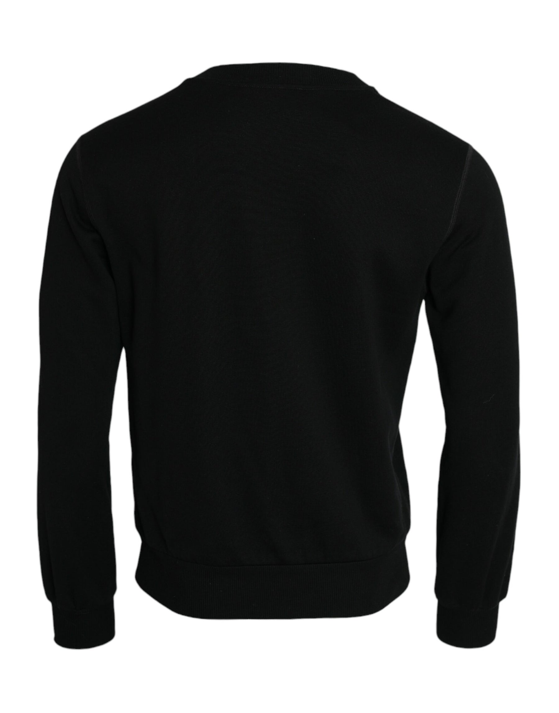 Dolce & Gabbana Black Cotton Long Sleeves Sweatshirt Sweater | Regal Royce