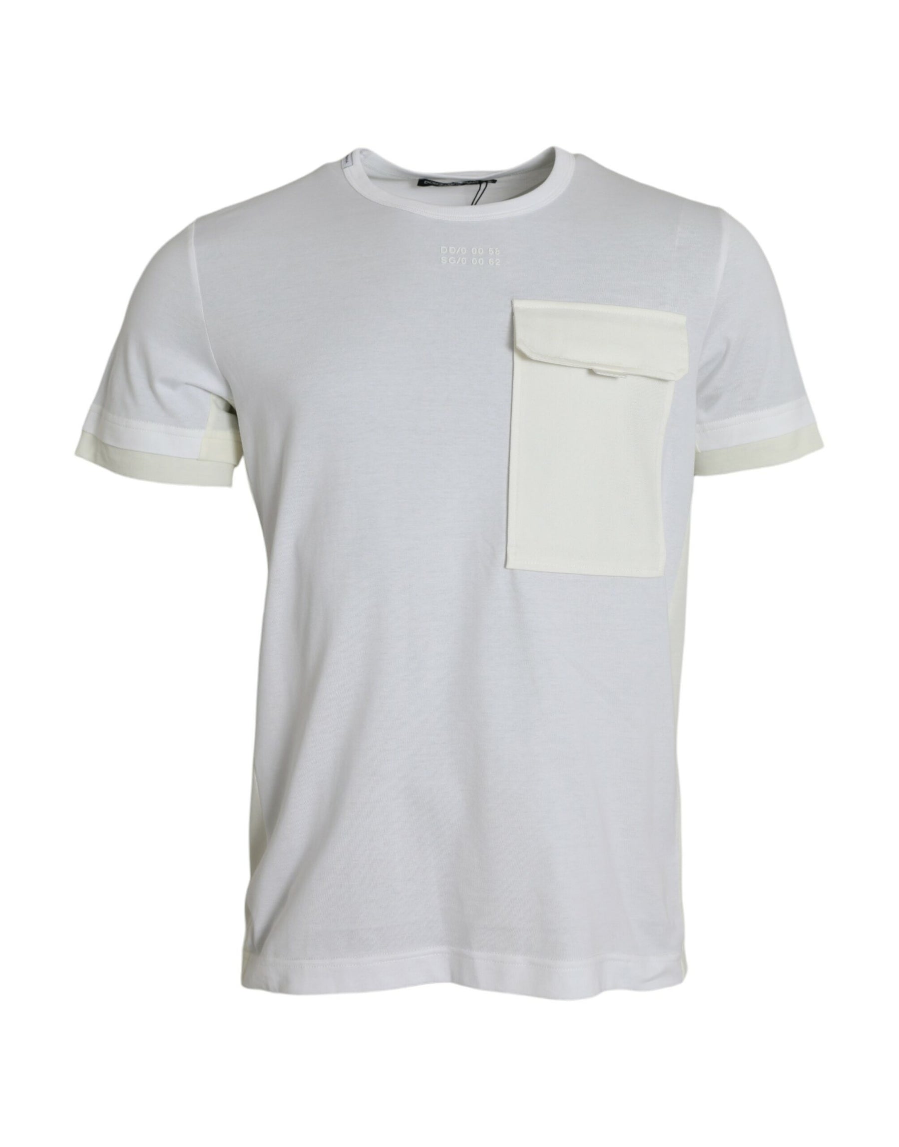 Dolce & Gabbana White Cotton Pocket Short Sleeves T-shirt | Regal Royce
