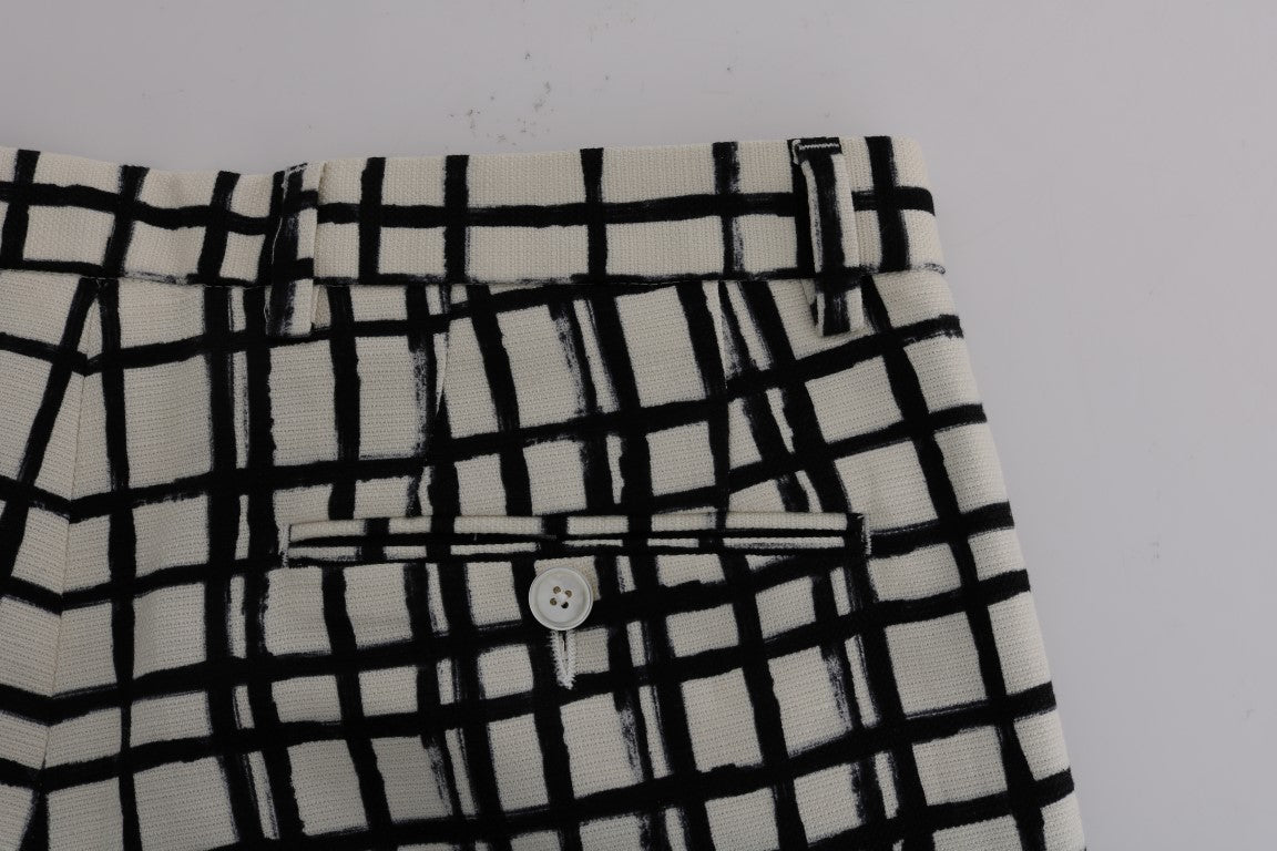 Dolce & Gabbana White Black Striped Casual Shorts | Regal Royce