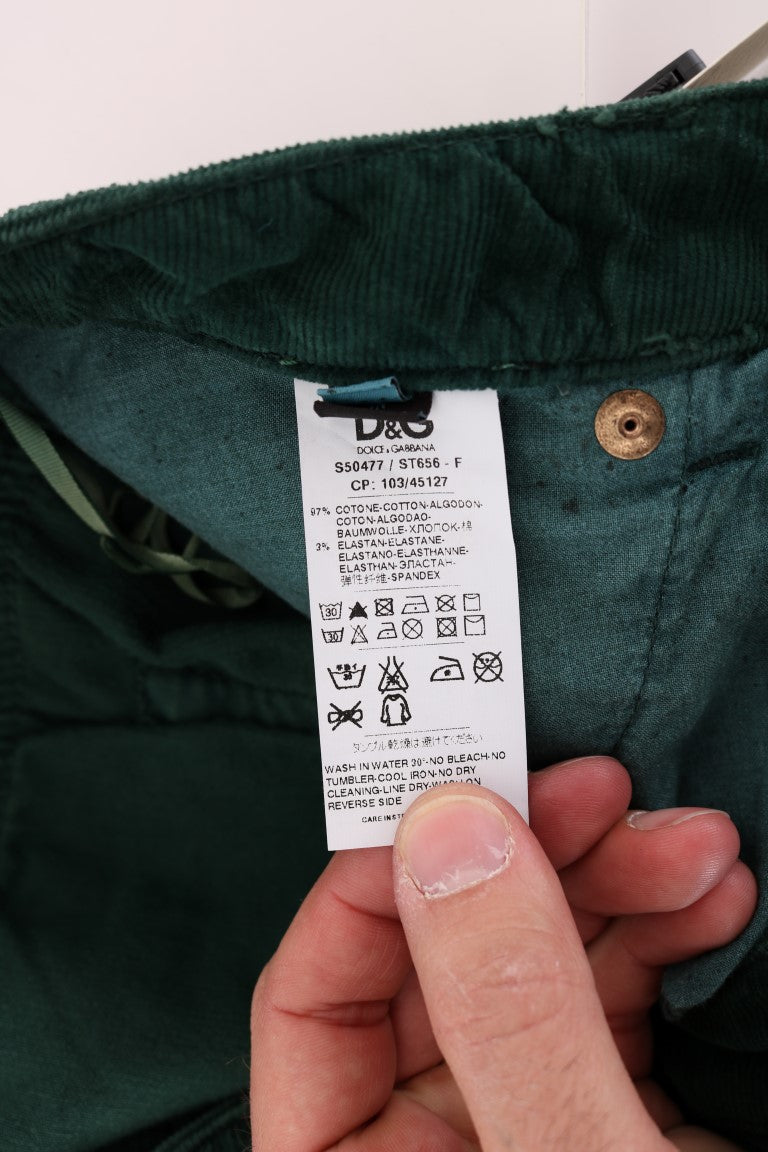 Dolce & Gabbana Green Cotton Corduroys Jeans | Regal Royce