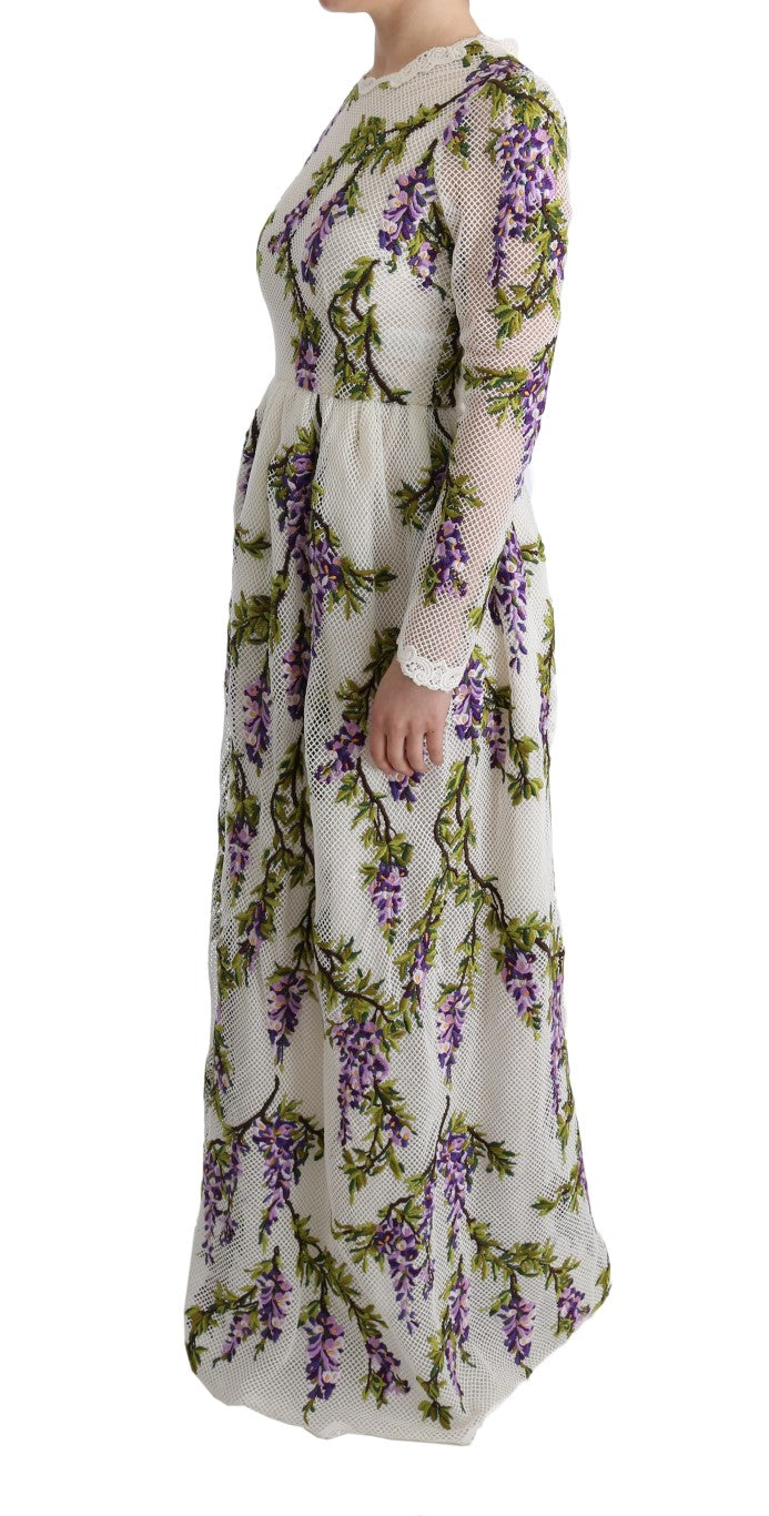 Dolce & Gabbana White Floral Embroidered Maxi Dress | Regal Royce