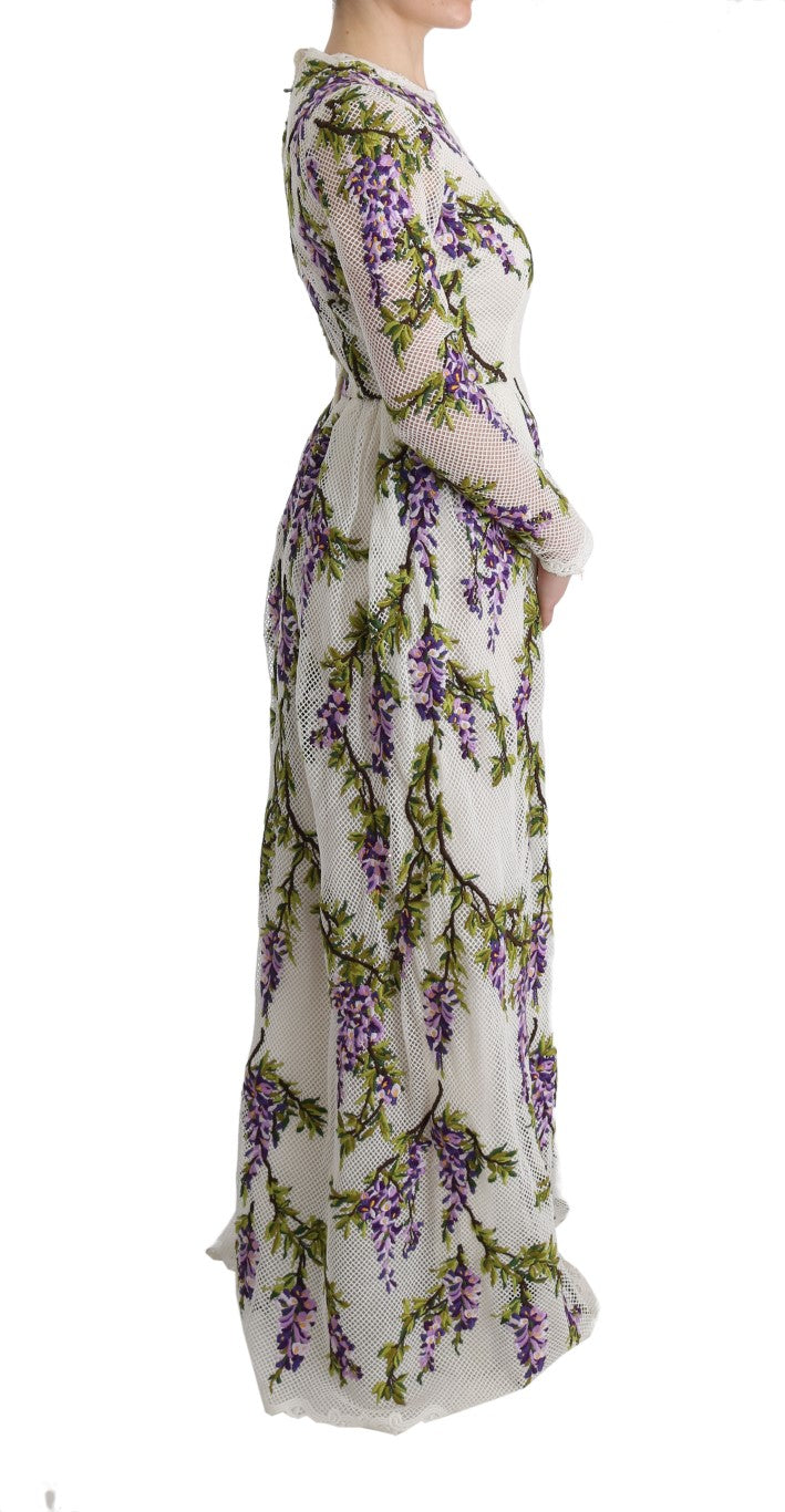 Dolce & Gabbana White Floral Embroidered Maxi Dress | Regal Royce