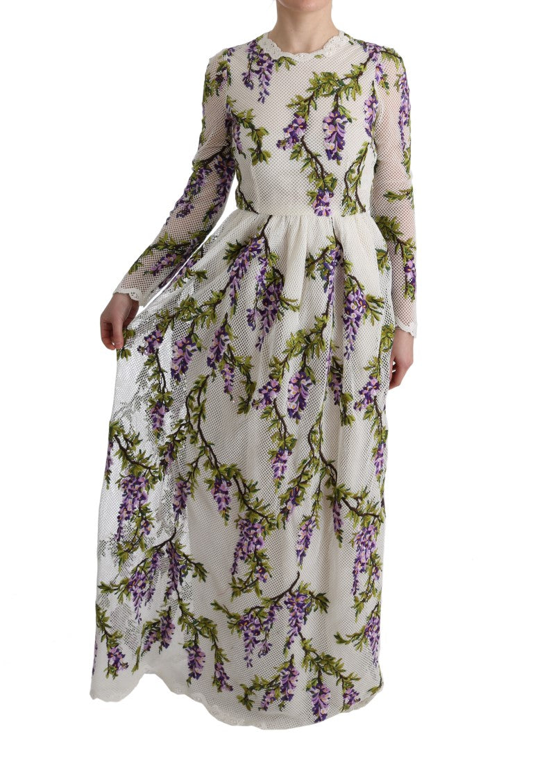 Dolce & Gabbana White Floral Embroidered Maxi Dress | Regal Royce