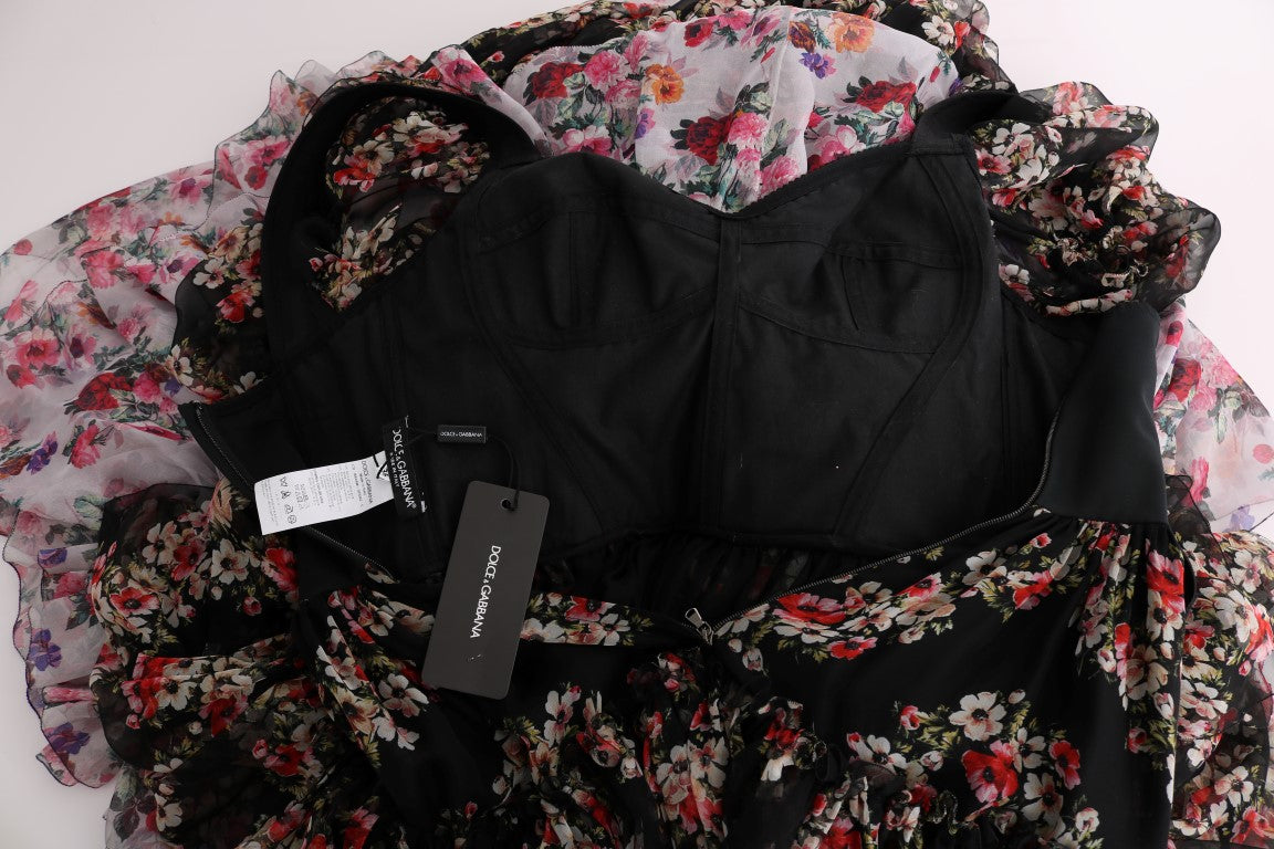 Dolce & Gabbana Multicolor Silk Stretch Floral Shift Long Dress | Regal Royce