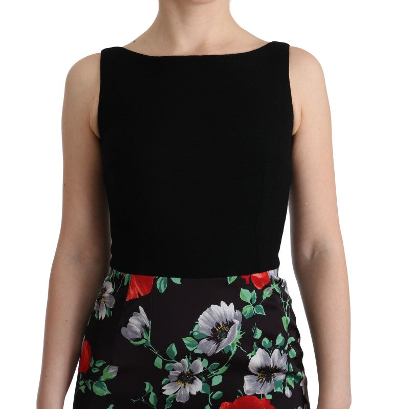 Dolce & Gabbana Multicolor Floral Print Stretch Sheath Long Dress | Regal Royce