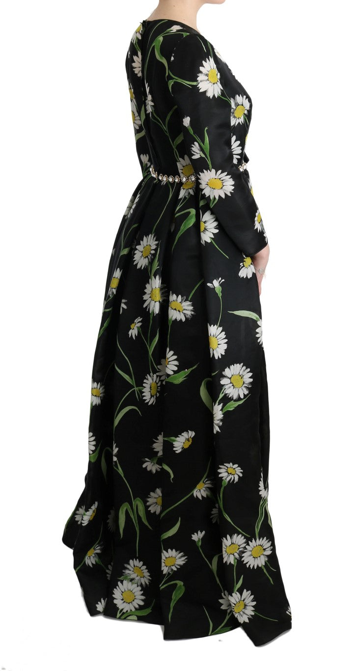 Dolce & Gabbana Multicolor Silk Sunflower Print Long Maxi Dress | Regal Royce