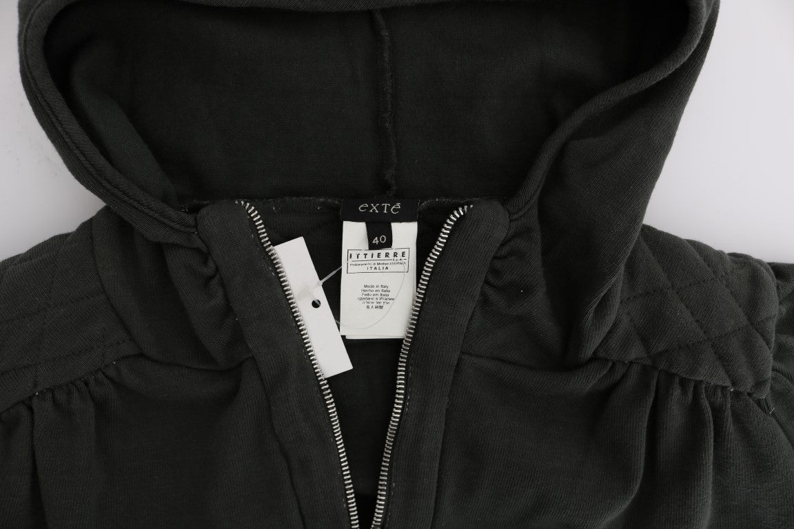 Exte Gray Top Hooded Cotton Zipper Sweater | Regal Royce