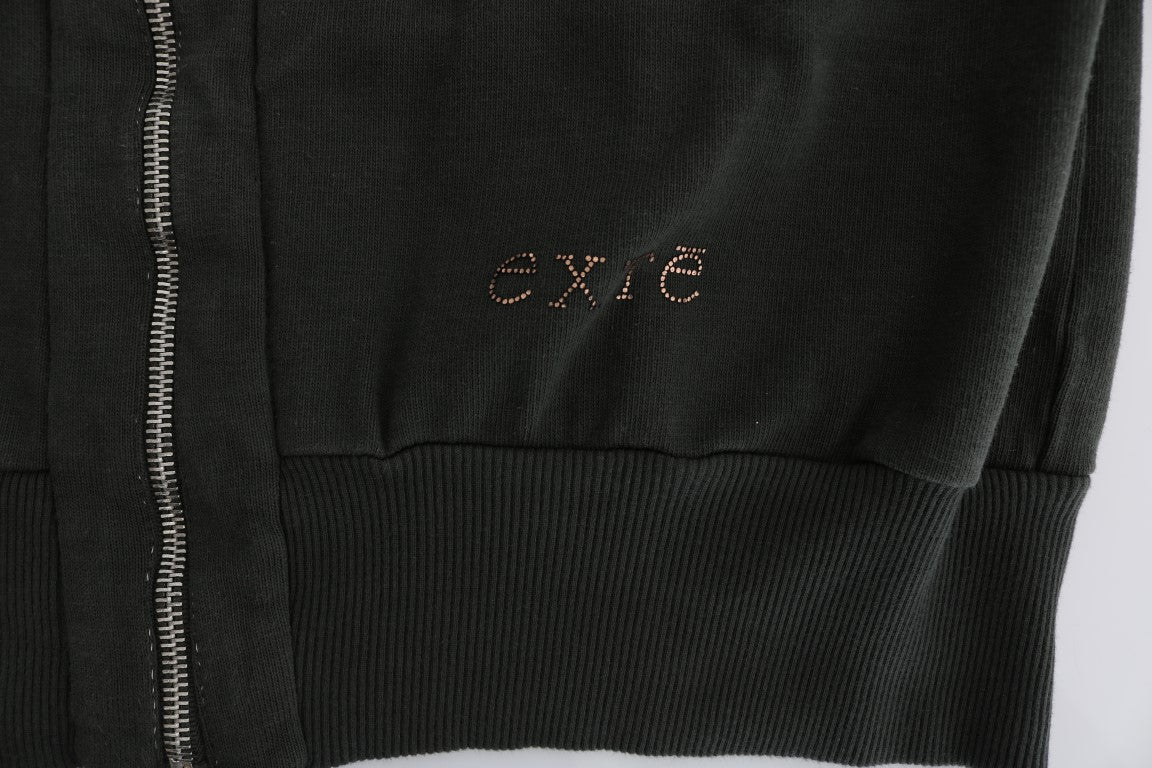 Exte Gray Top Hooded Cotton Zipper Sweater | Regal Royce