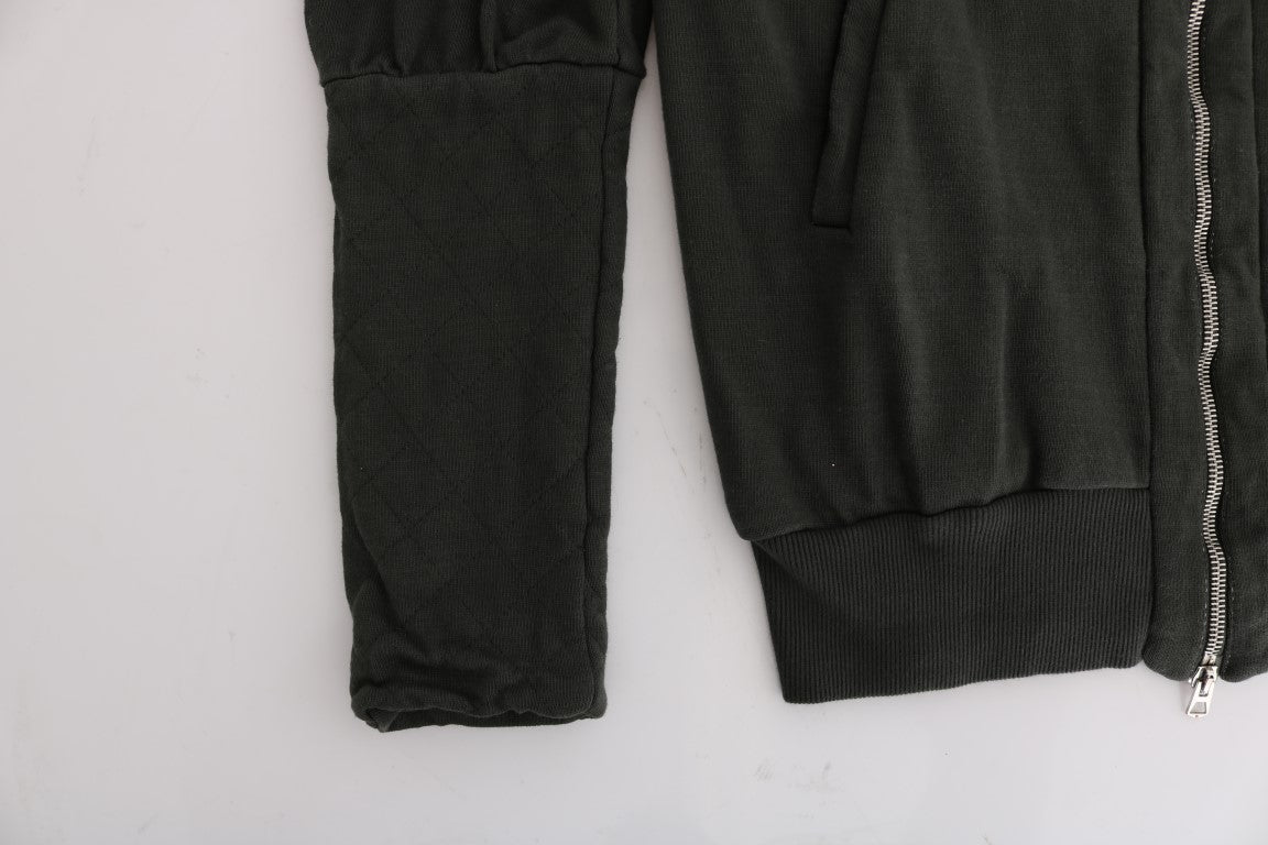 Exte Gray Top Hooded Cotton Zipper Sweater | Regal Royce