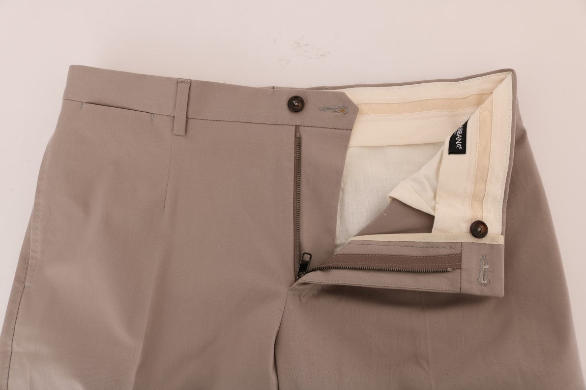 Dolce & Gabbana Beige Cotton Stretch Chinos Pants | Regal Royce