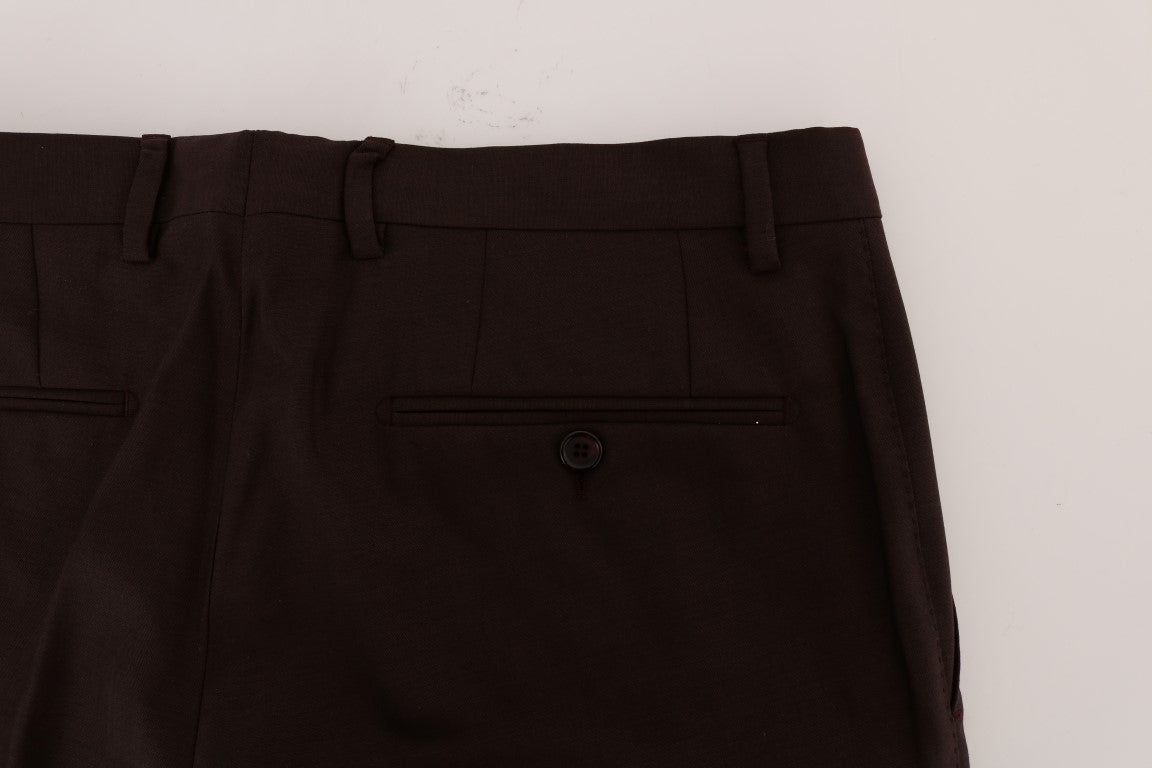Dolce & Gabbana Purple Wool Stretch Formal Pants | Regal Royce