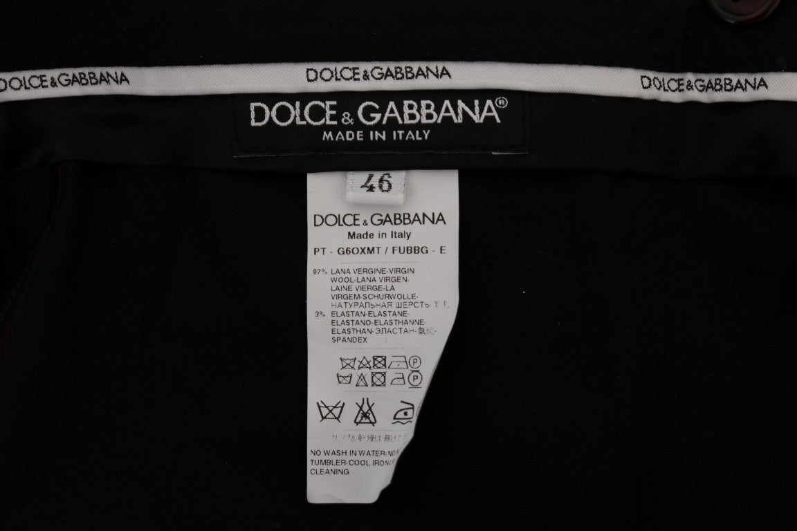 Dolce & Gabbana Purple Wool Stretch Formal Pants | Regal Royce