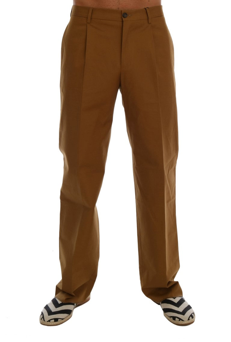 Dolce & Gabbana Brown Stretch Cotton Pants | Regal Royce