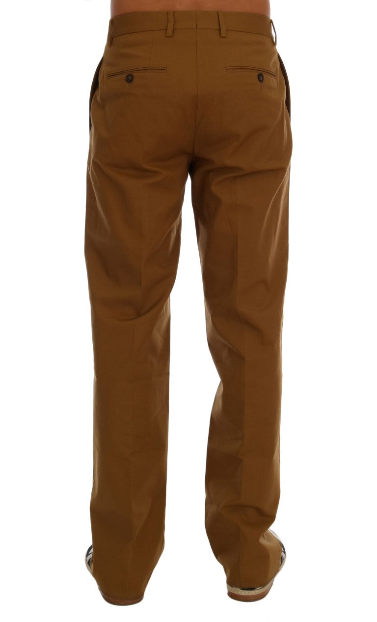 Dolce & Gabbana Brown Stretch Cotton Pants | Regal Royce