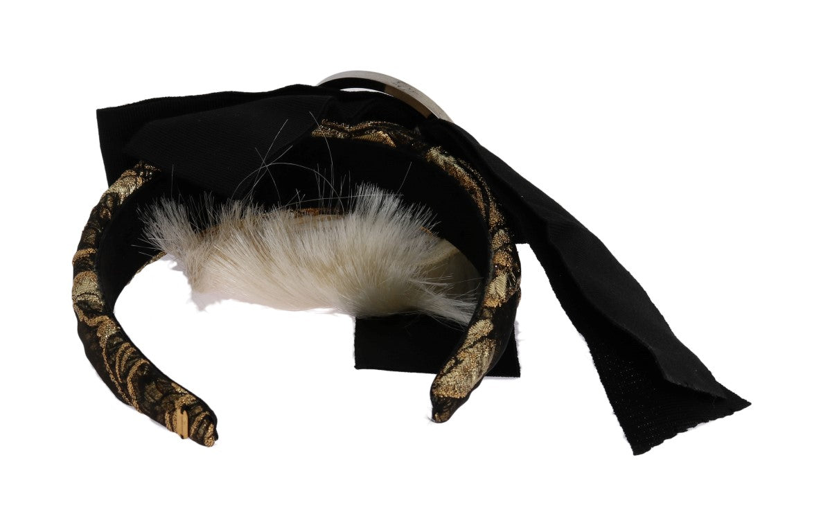 Dolce & Gabbana Black Crystal White Diadem Headband | Regal Royce