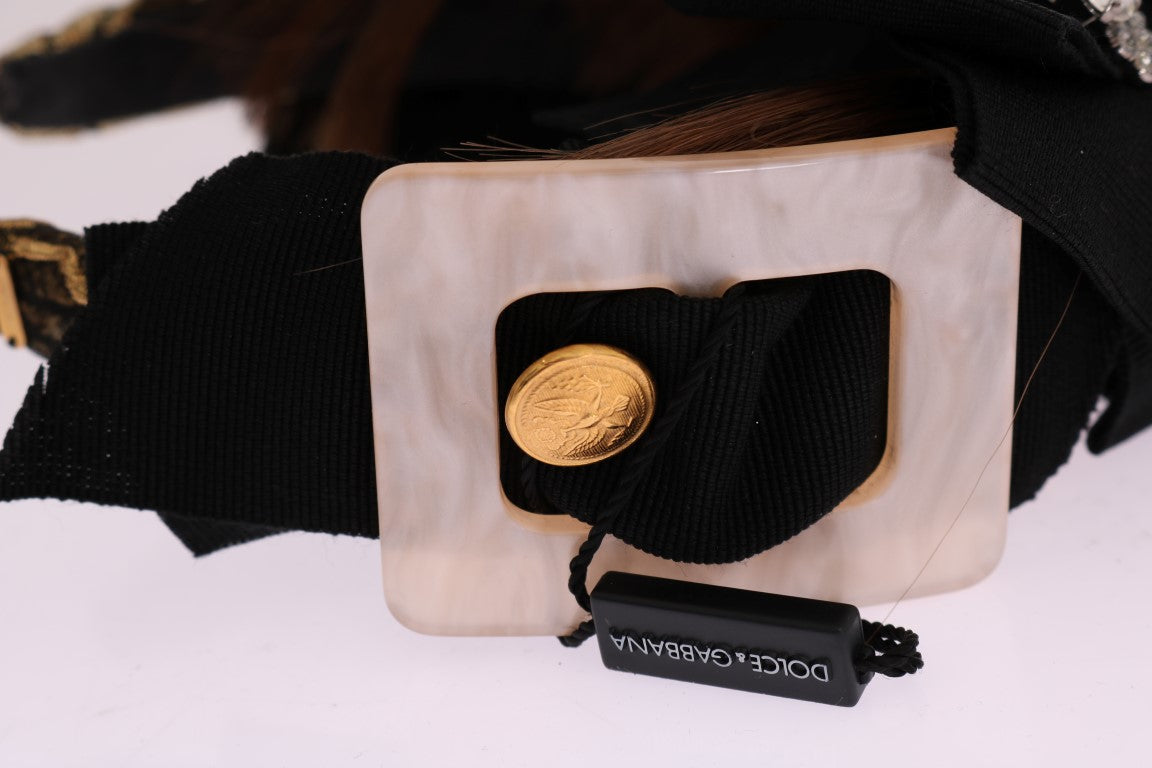 Dolce & Gabbana Clear Crystal Brown Hair Headband | Regal Royce