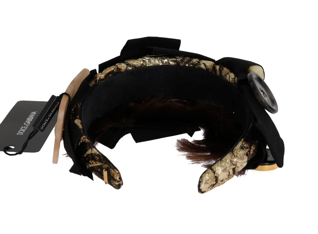 Dolce & Gabbana Clear Crystal Brown Hair Headband | Regal Royce