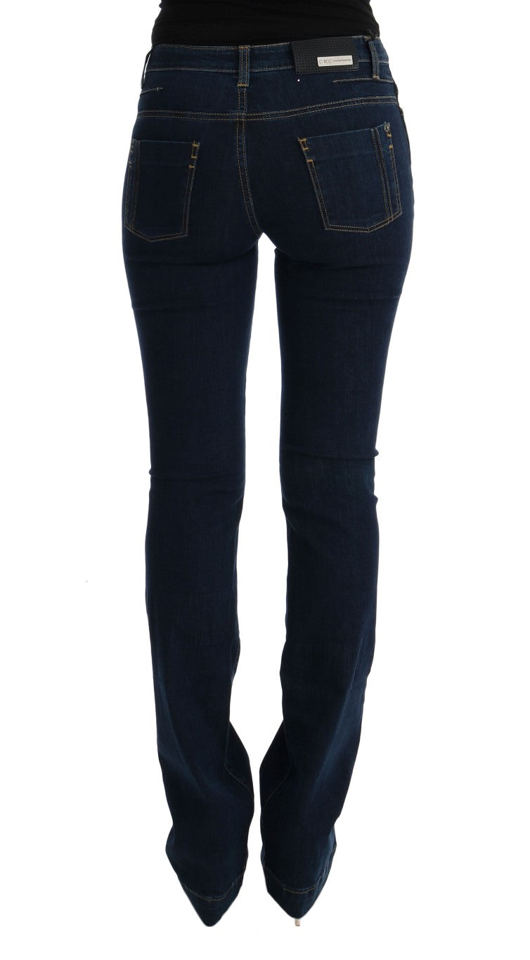 Costume National Blue Cotton Bootcut Flared Jeans | Regal Royce