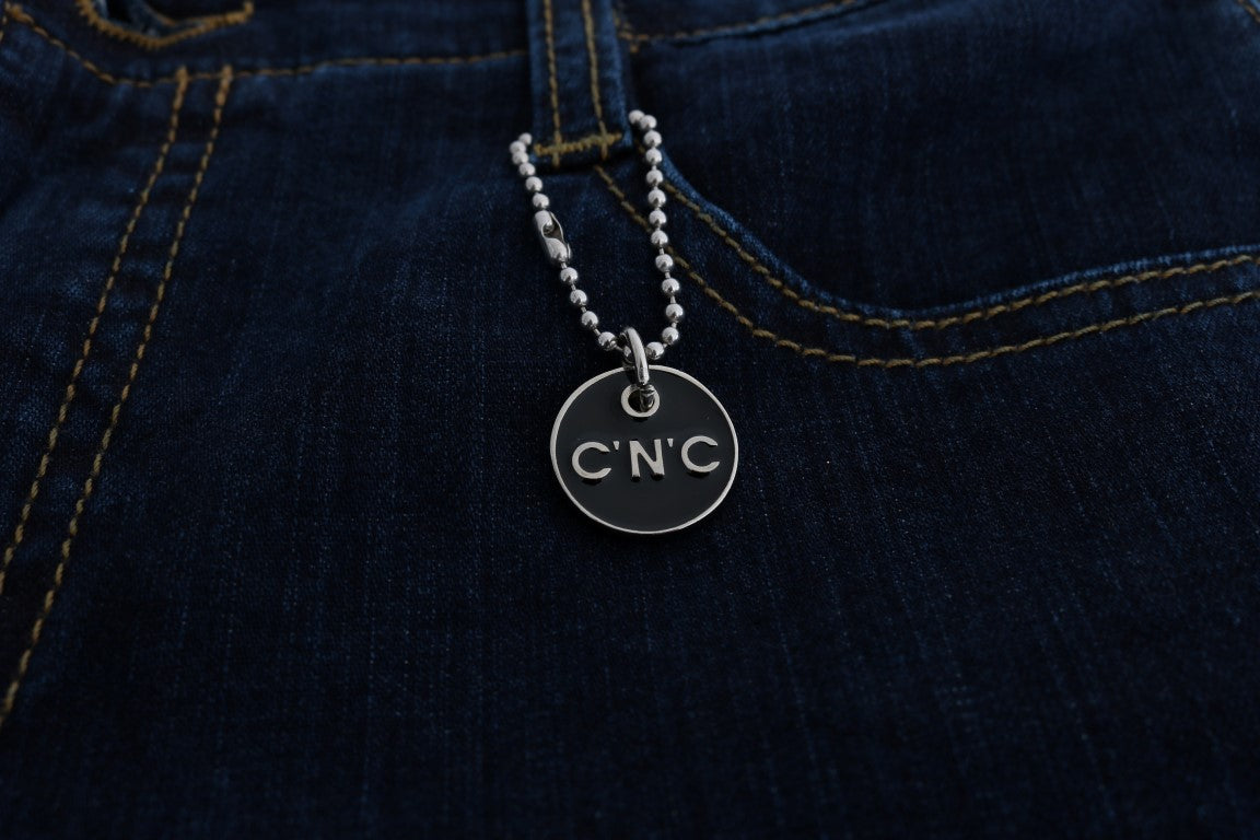 Costume National Blue Cotton Bootcut Flared Jeans | Regal Royce