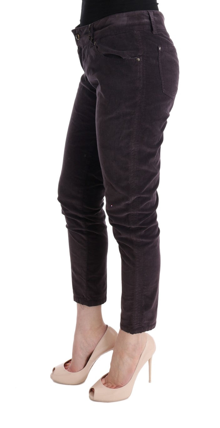 Ermanno Scervino Brown Cotton Cropped Casual Pants | Regal Royce