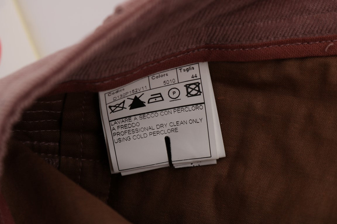 Ermanno Scervino Pink Velvet Cropped Casual Pants | Regal Royce