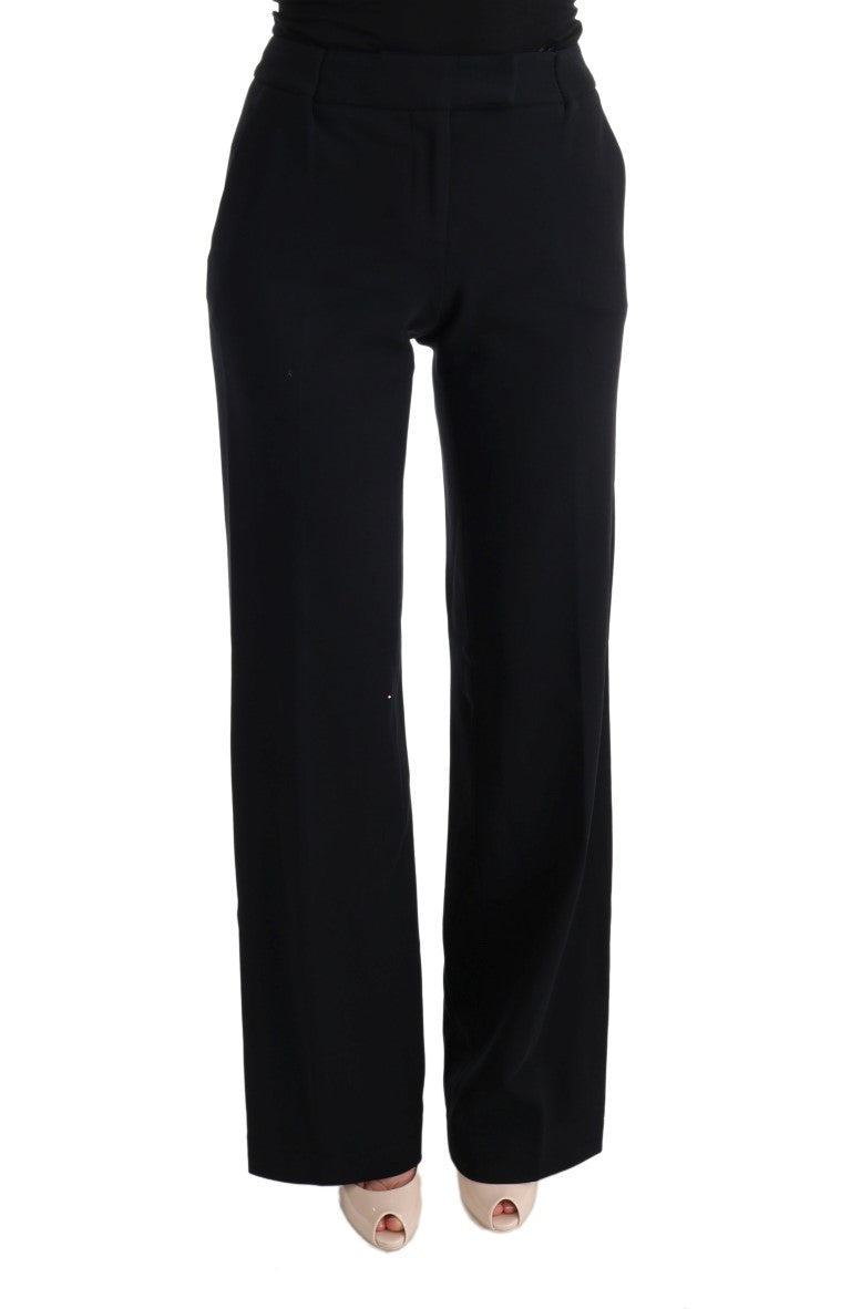 Ermanno Scervino Black Viscose Flare Bootcut Pants | Regal Royce