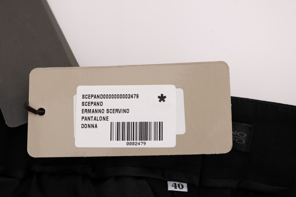 Ermanno Scervino Black Viscose Flare Bootcut Pants | Regal Royce