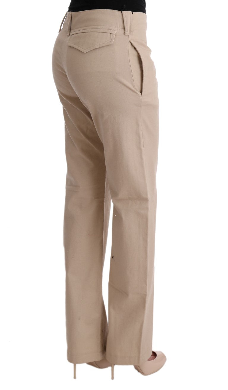 Ermanno Scervino Beige Cotton Wool Regular Fit Pants | Regal Royce