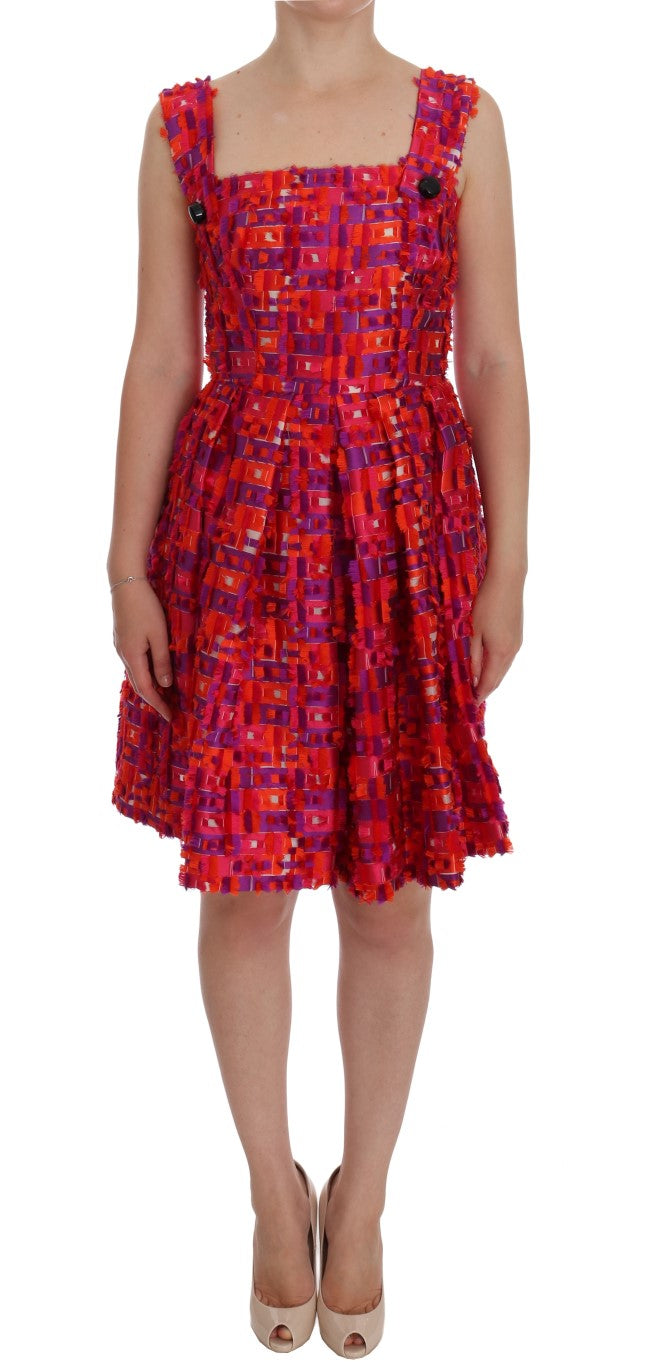 Dolce & Gabbana Pink Patterned A-line Above Knees Dress | Regal Royce