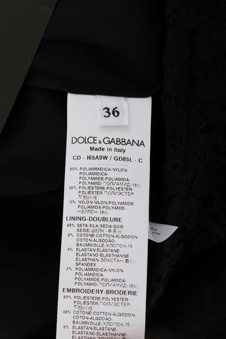 Dolce & Gabbana Black Lace Red Heart Shift Dress | Regal Royce