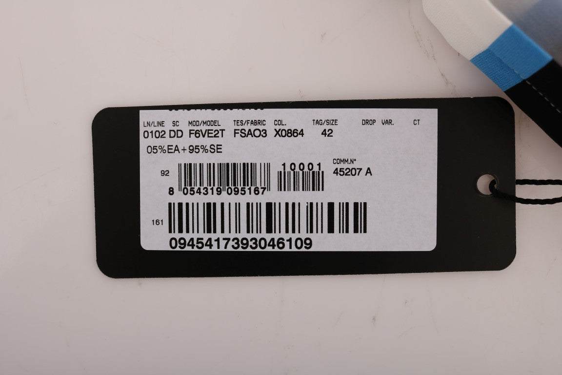 Dolce & Gabbana Blue White Striped Silk Stretch Shift Dress | Regal Royce