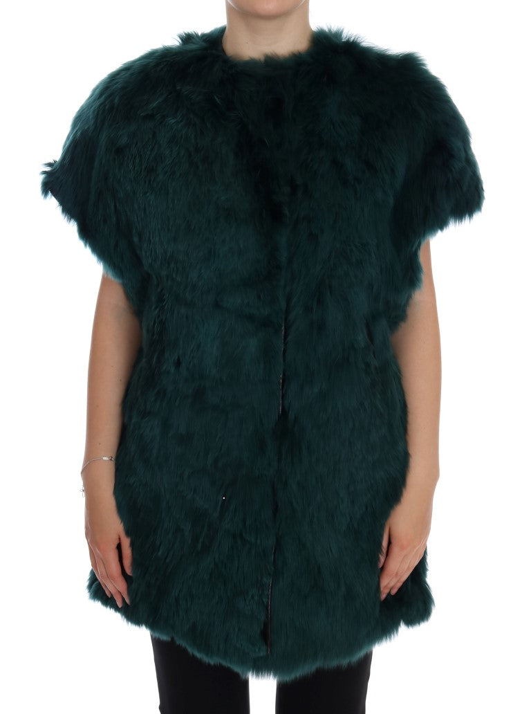 Dolce & Gabbana Green Alpaca Fur Vest Sleeveless Jacket | Regal Royce